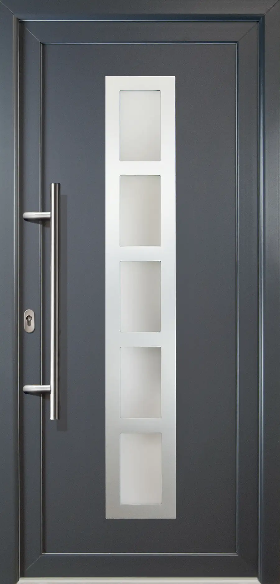 Meeth Haustür Signum PVC Modell 51 108 x 200 cm, DIN links, weiß/titan