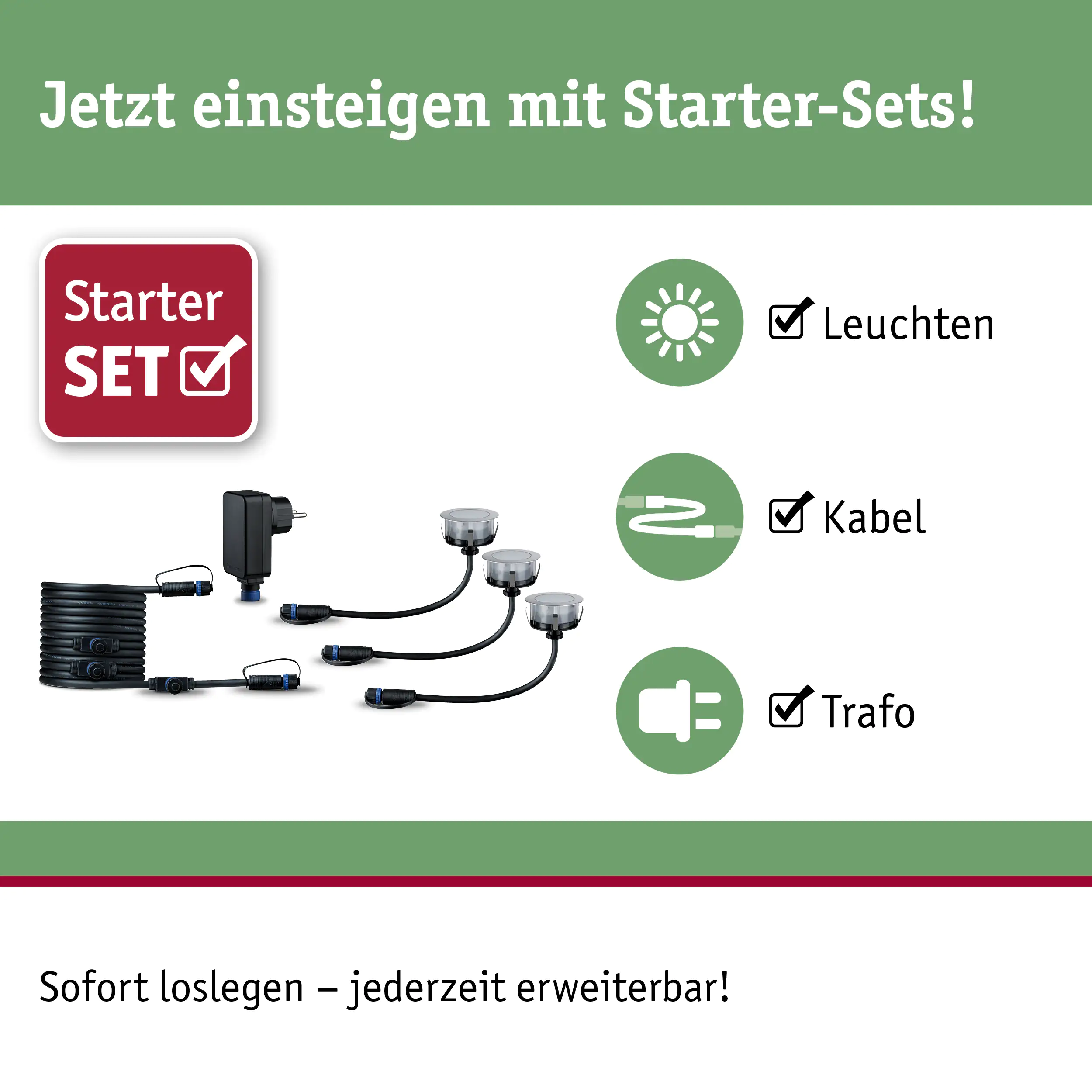 Paulmann Plug & Shine LED Bodeneinbauleuchte Floor insect-friendly 3er-Set