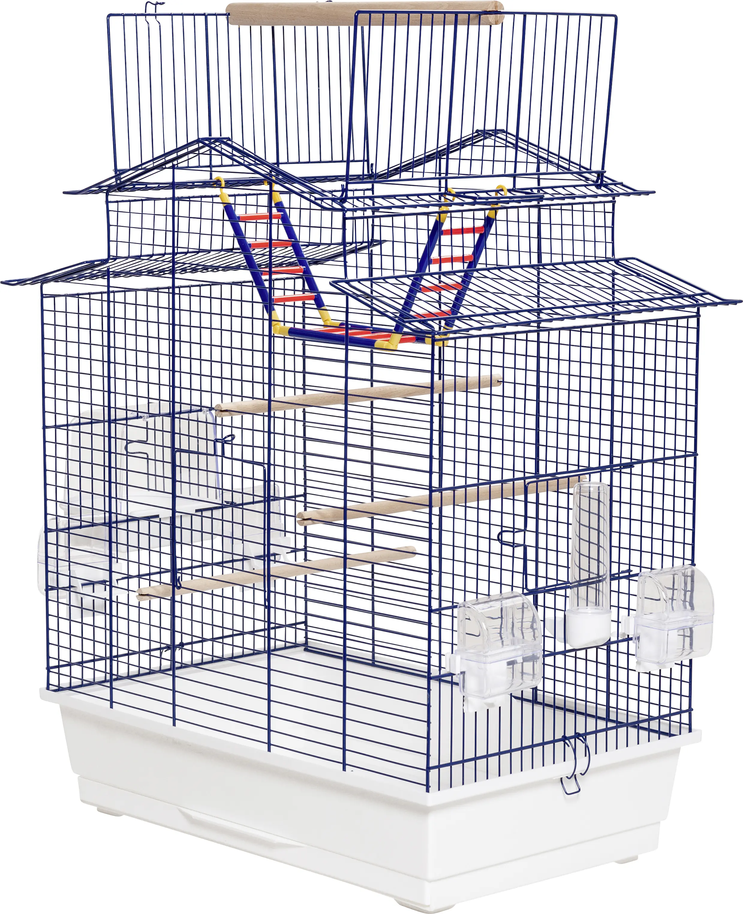 Ollesch Vogelkäfig Iza 3 58,5 x 38 x 65 cm blau-weiß