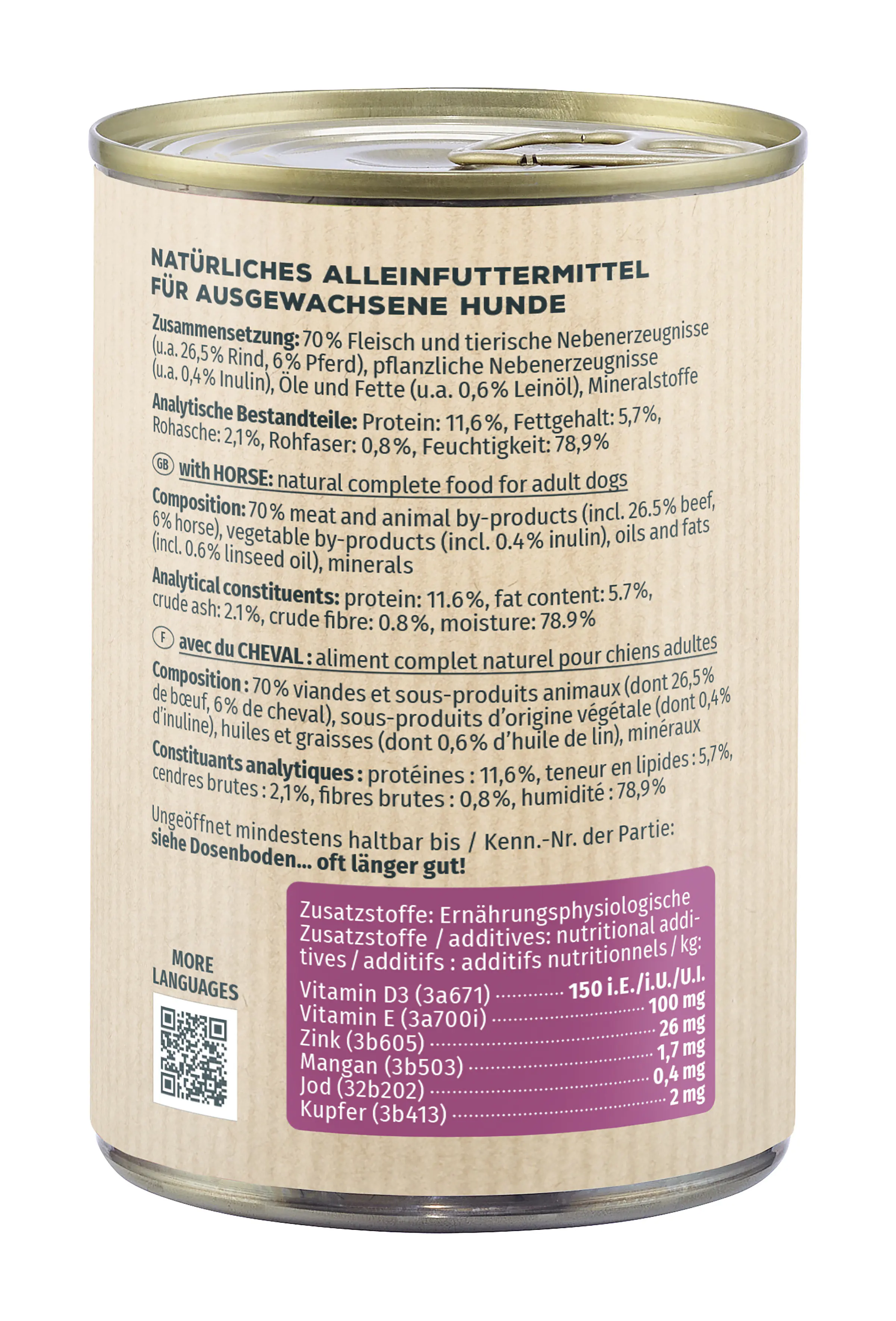 Primox Hundenassfutter Adult getreidefrei 400 g Pferd