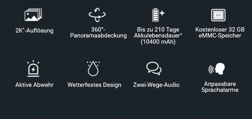 Ezviz Wlan Outdoor-Akku-Überwachungskamera HB8 360°