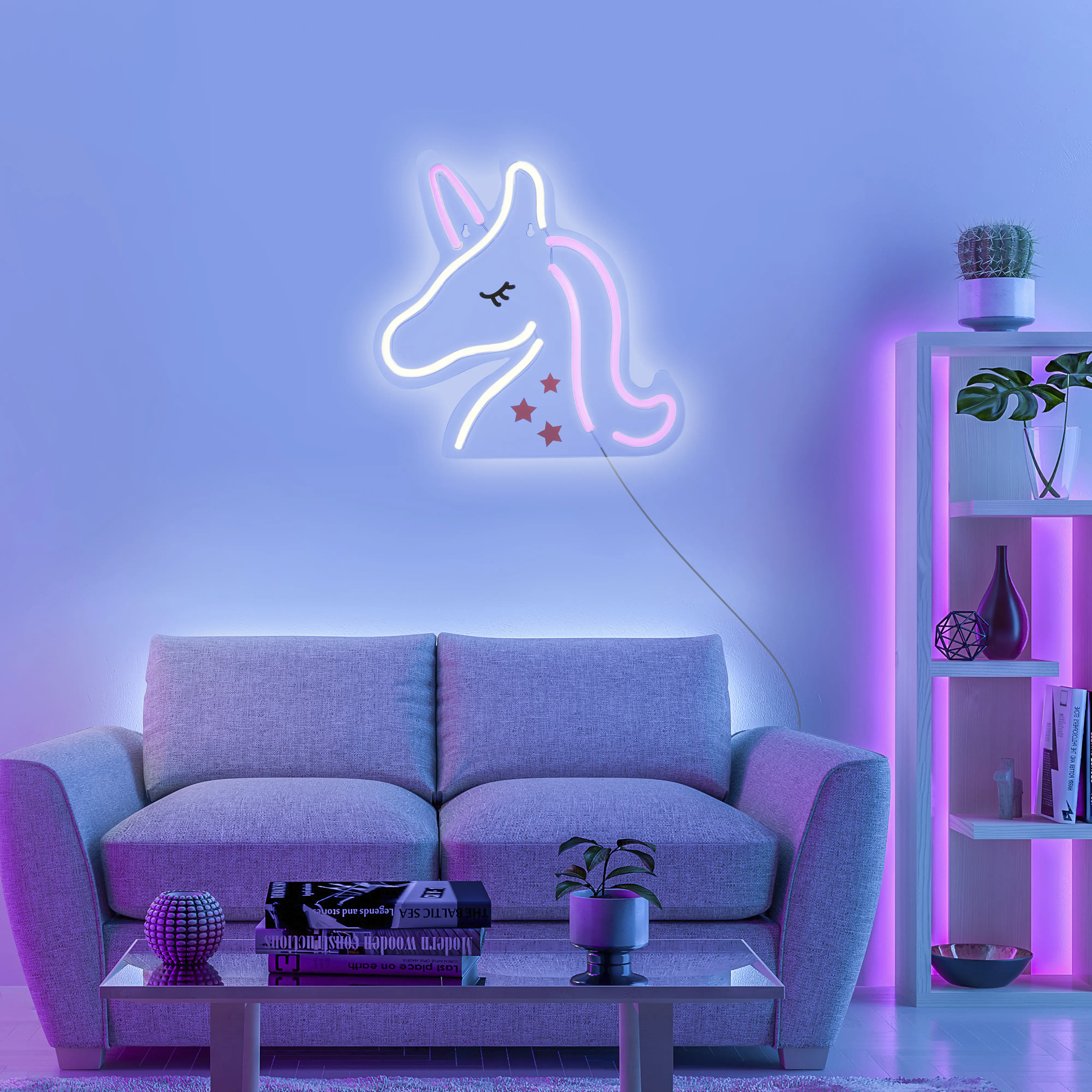 Just light LED Dekoleuchte Unicorn 33 x 1,5 x 33 cm