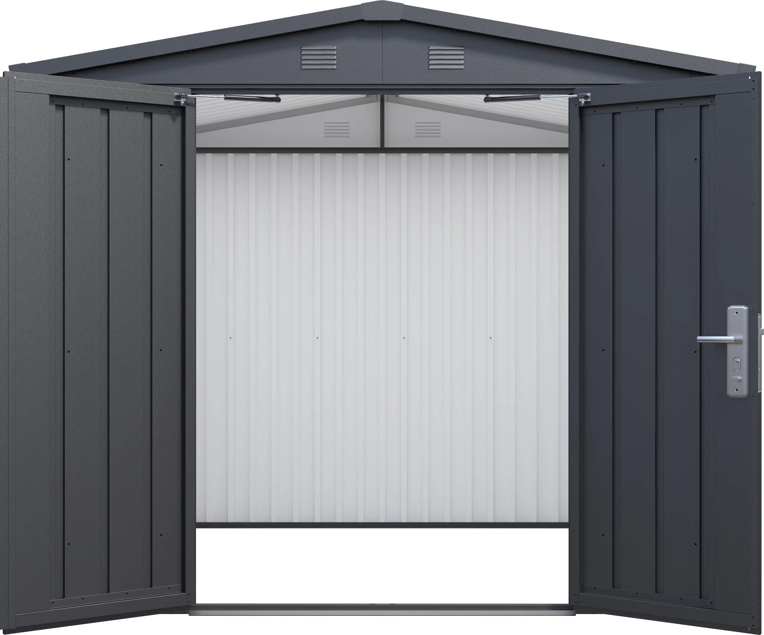 Floraworld Gerätehaus Premium schwarz-metallic 244 x 200 cm