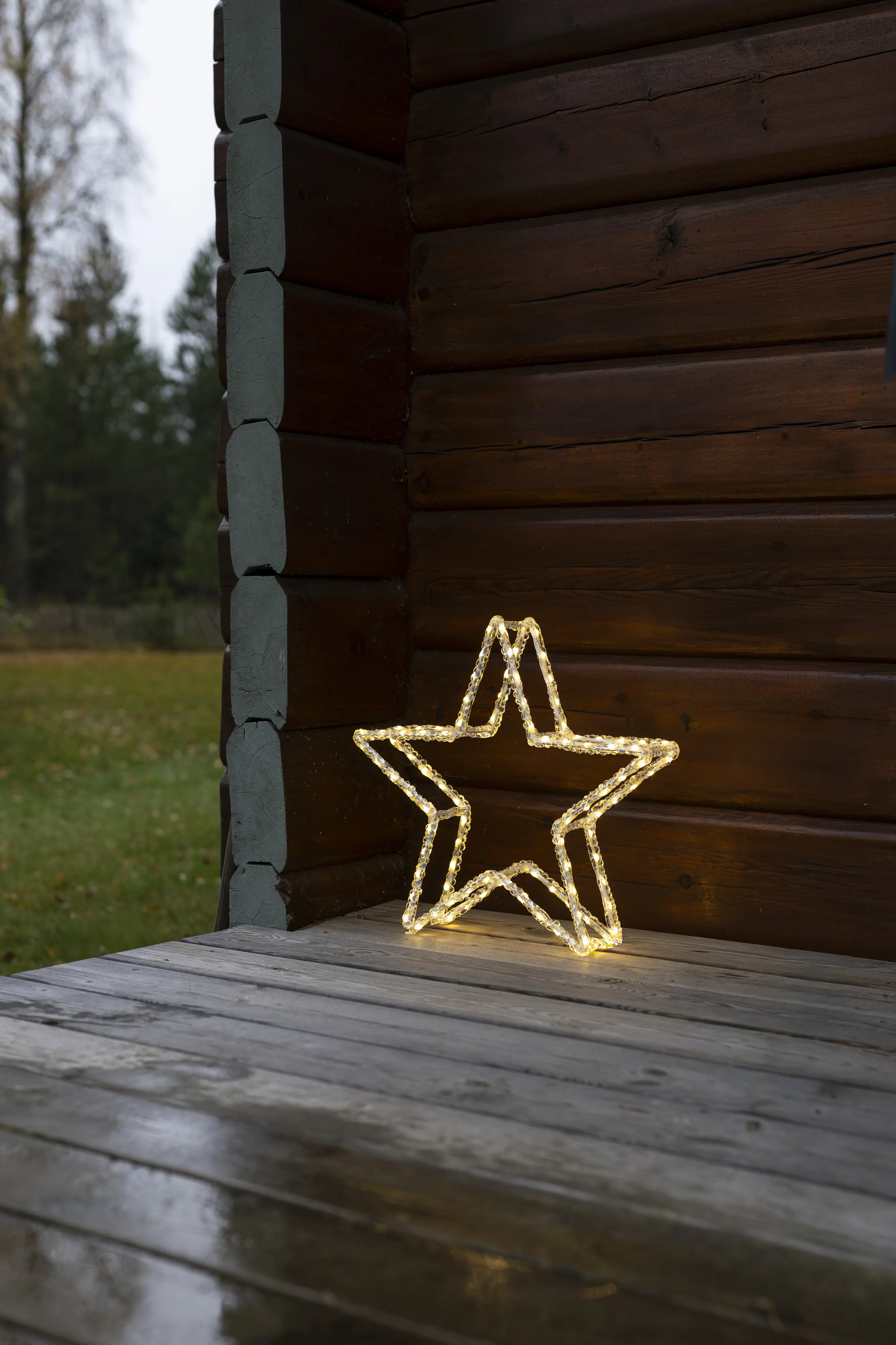 Konstsmide LED Weihnachtsdeko doppelte Weihnachtssterne 102 Dioden 40 cm warmweiß