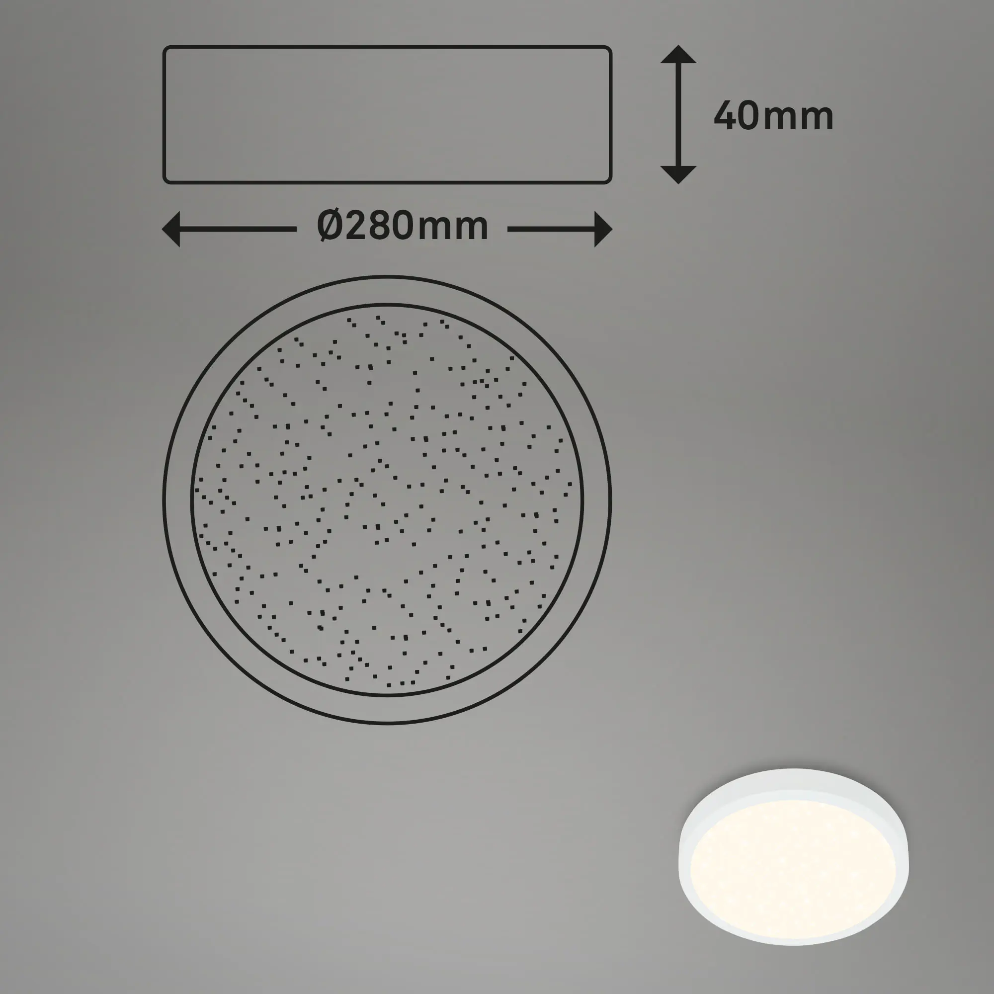 Briloner LED Deckenleuchte Runa Ø 28 cm weiß Sternencover CCT