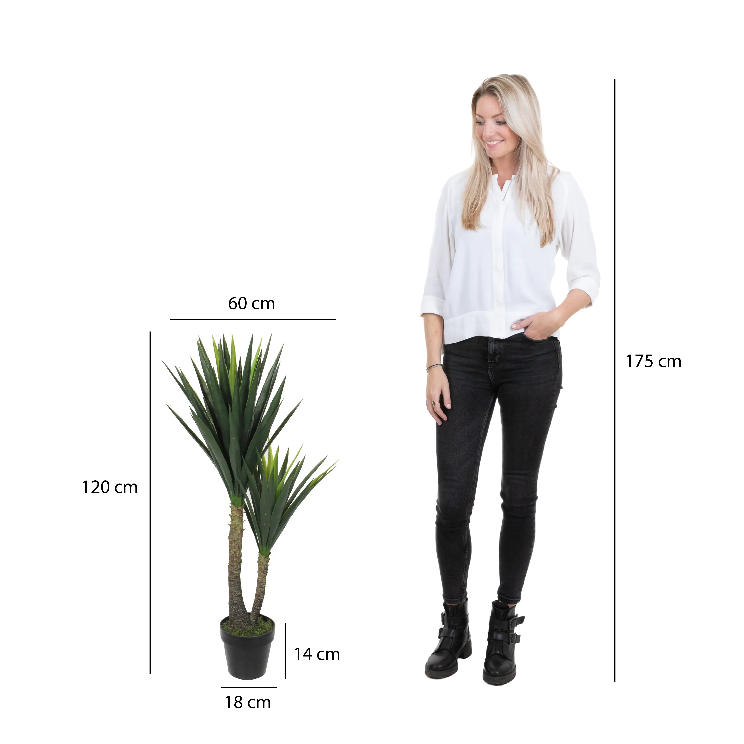Mica Kunstpflanze Yucca grün 120 cm