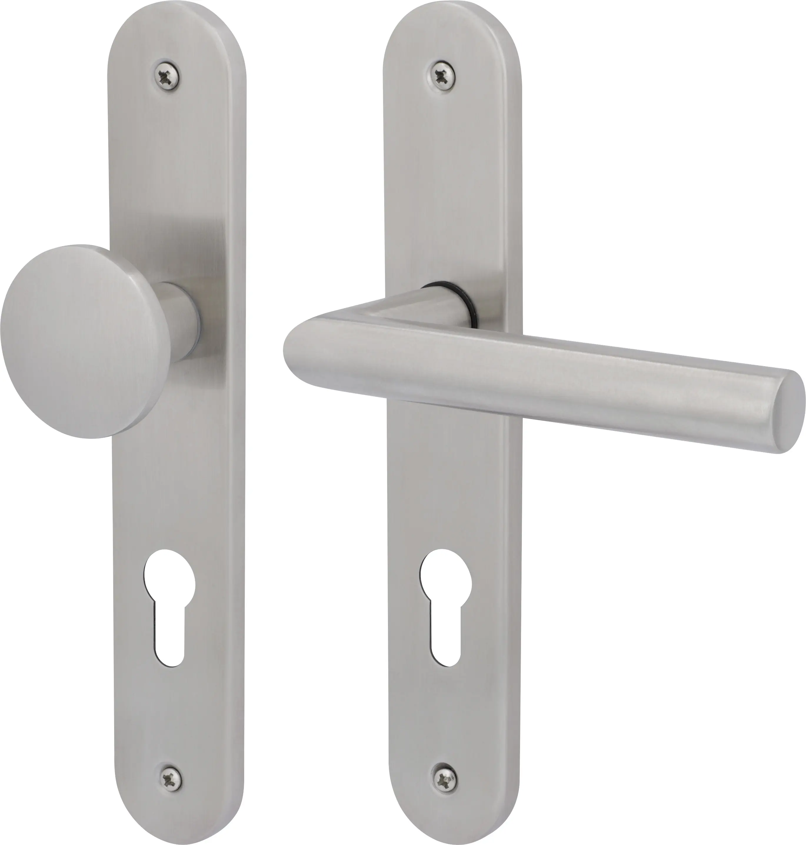 Südmetall Türgriff-Garnitur Langschild Martina PZ Edelstahl satiniert Drücker rechts silber 235 x 40 mm