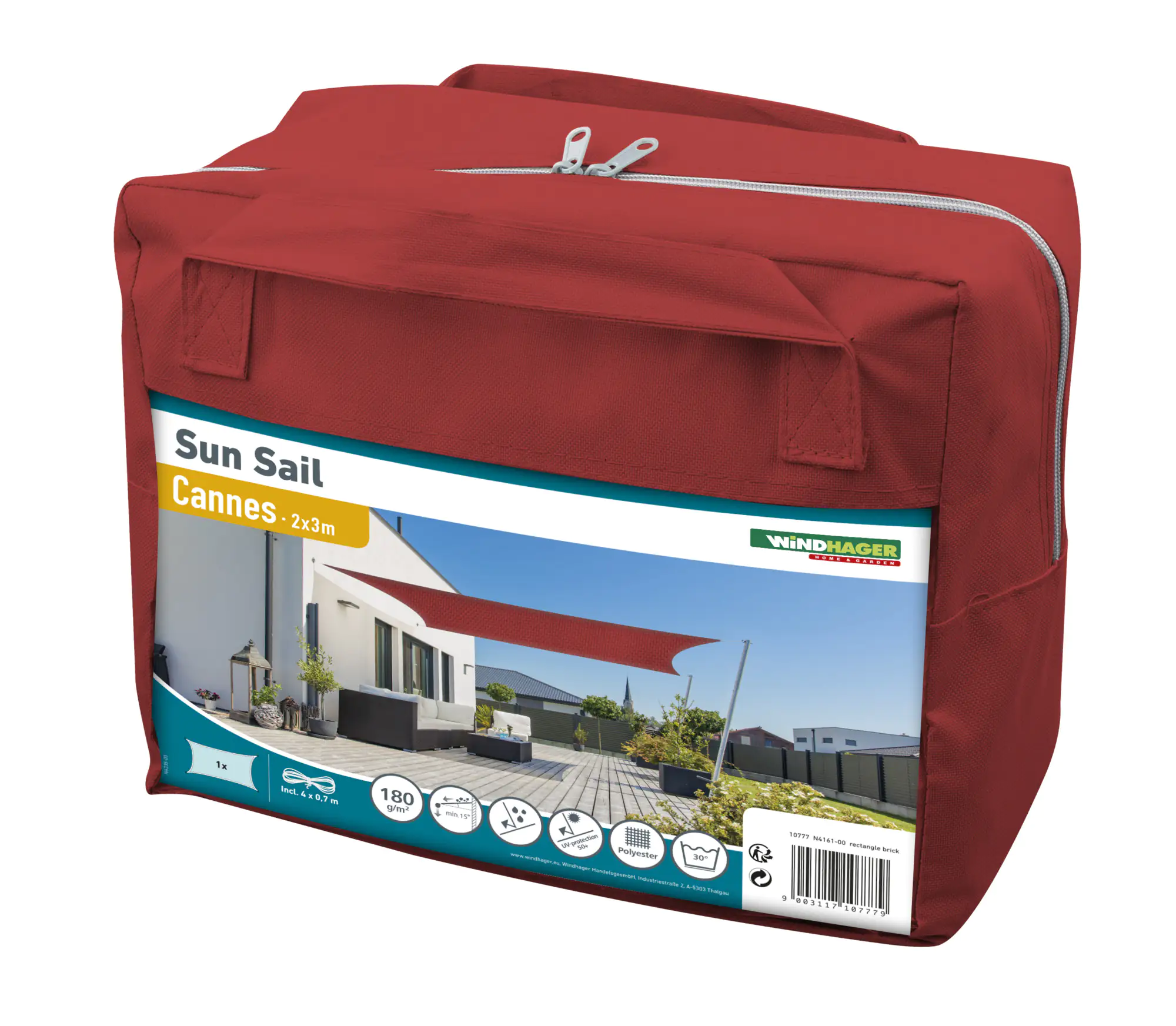 Windhager Sonnensegel Cannes brick 2 x 3 m