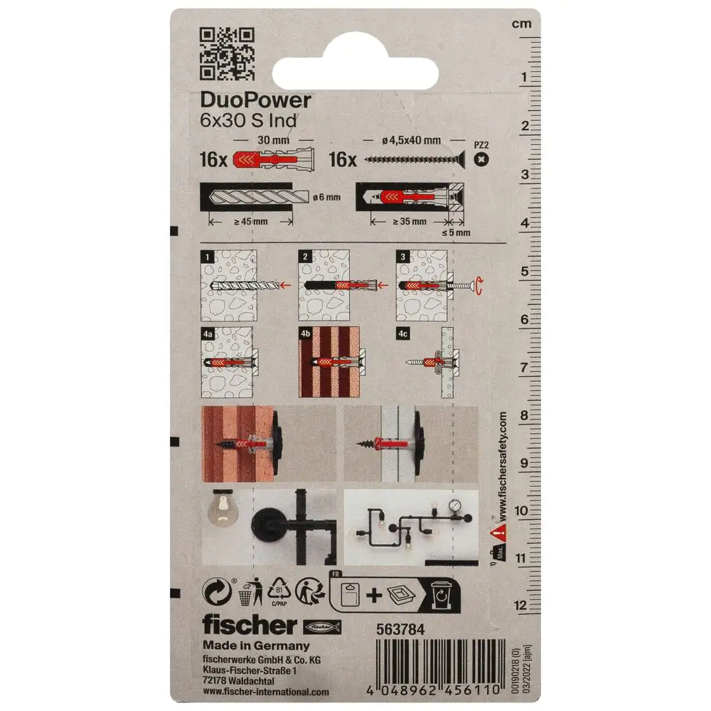 fischer Dübel DuoPower 6 x 30 mm - 16 Stück