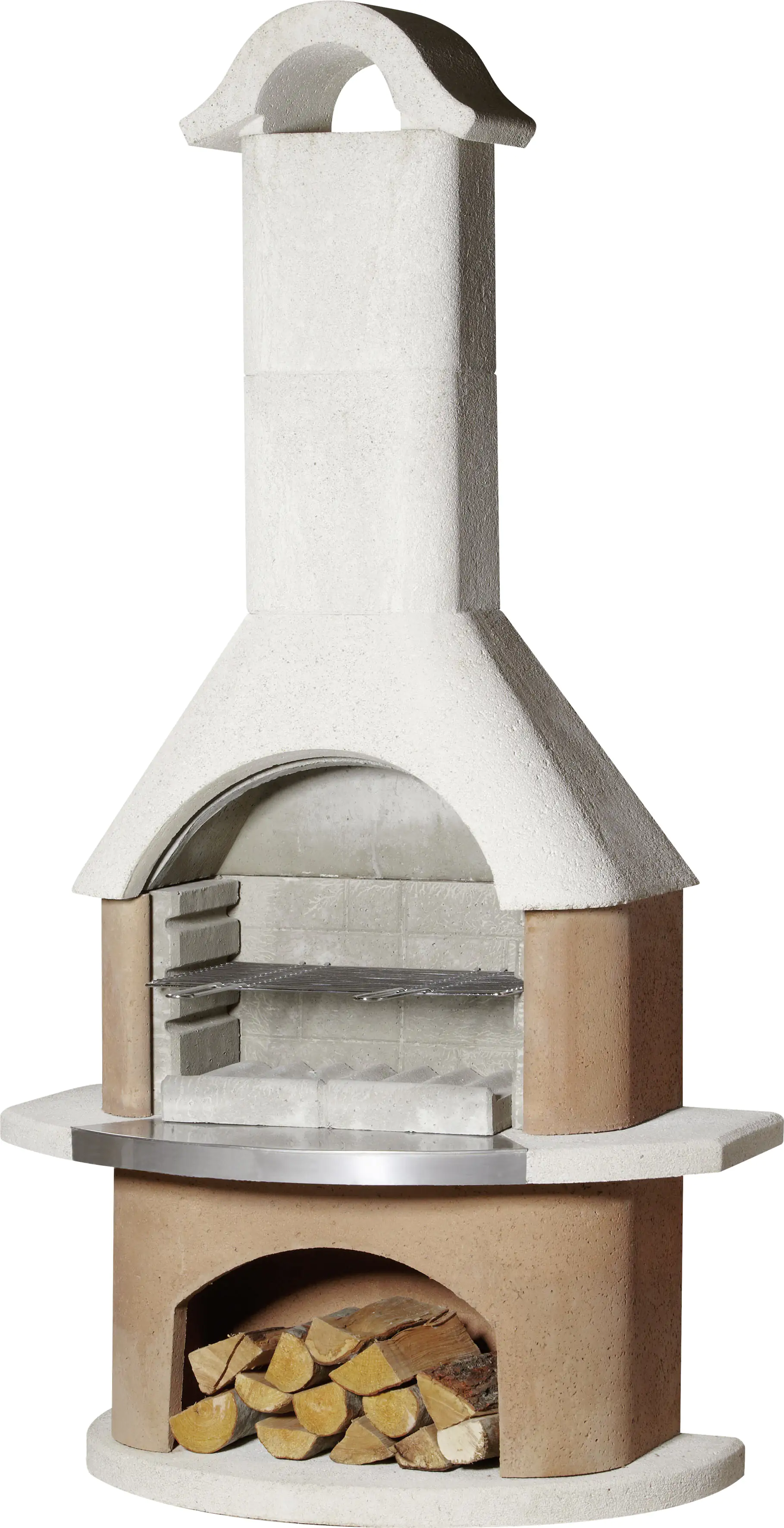Buschbeck Grillkamin Davos weiß-terracotta 210 x 110 x 65 cm