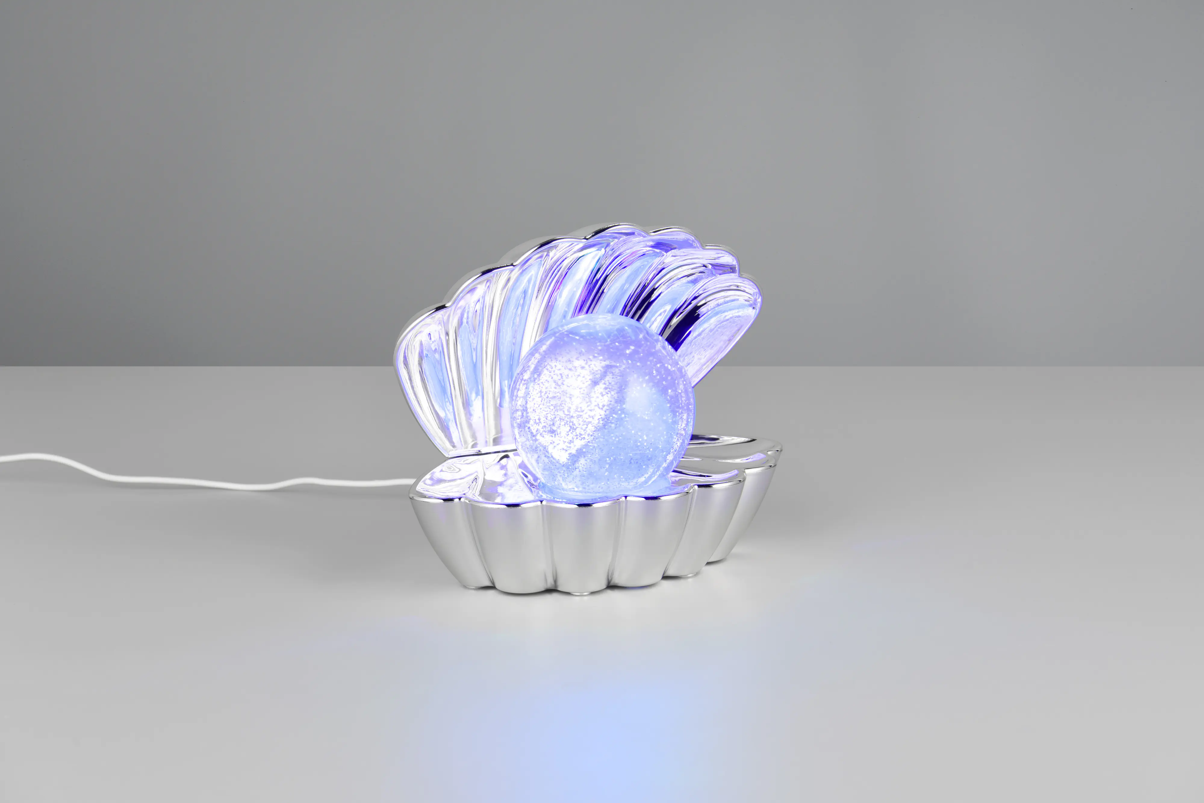 Reality LED Tischleuchte Shelly mit Glitzerkugel 18 x 15 cm RGB chrom 
