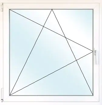 Meeth Fenster 60 x 85 cm DIN links 1 flügelig Dreh-Kipp weiß/golden Oak