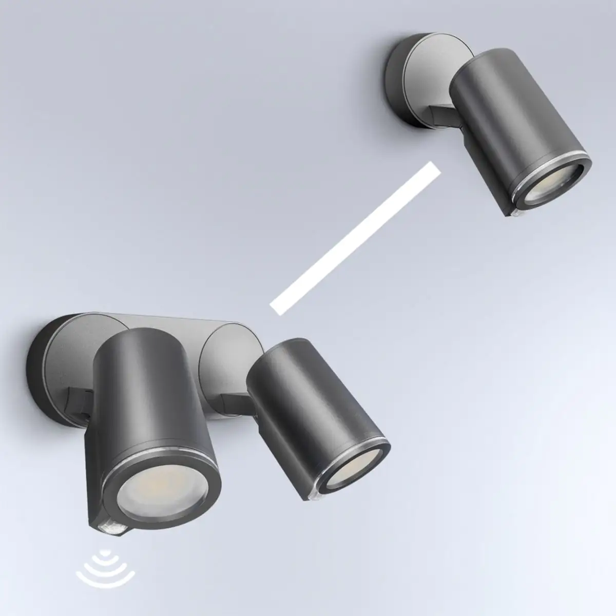 Steinel Strahler Spot DUO SC Anthrazit 2-flammig smart mit Bewegungsmelder