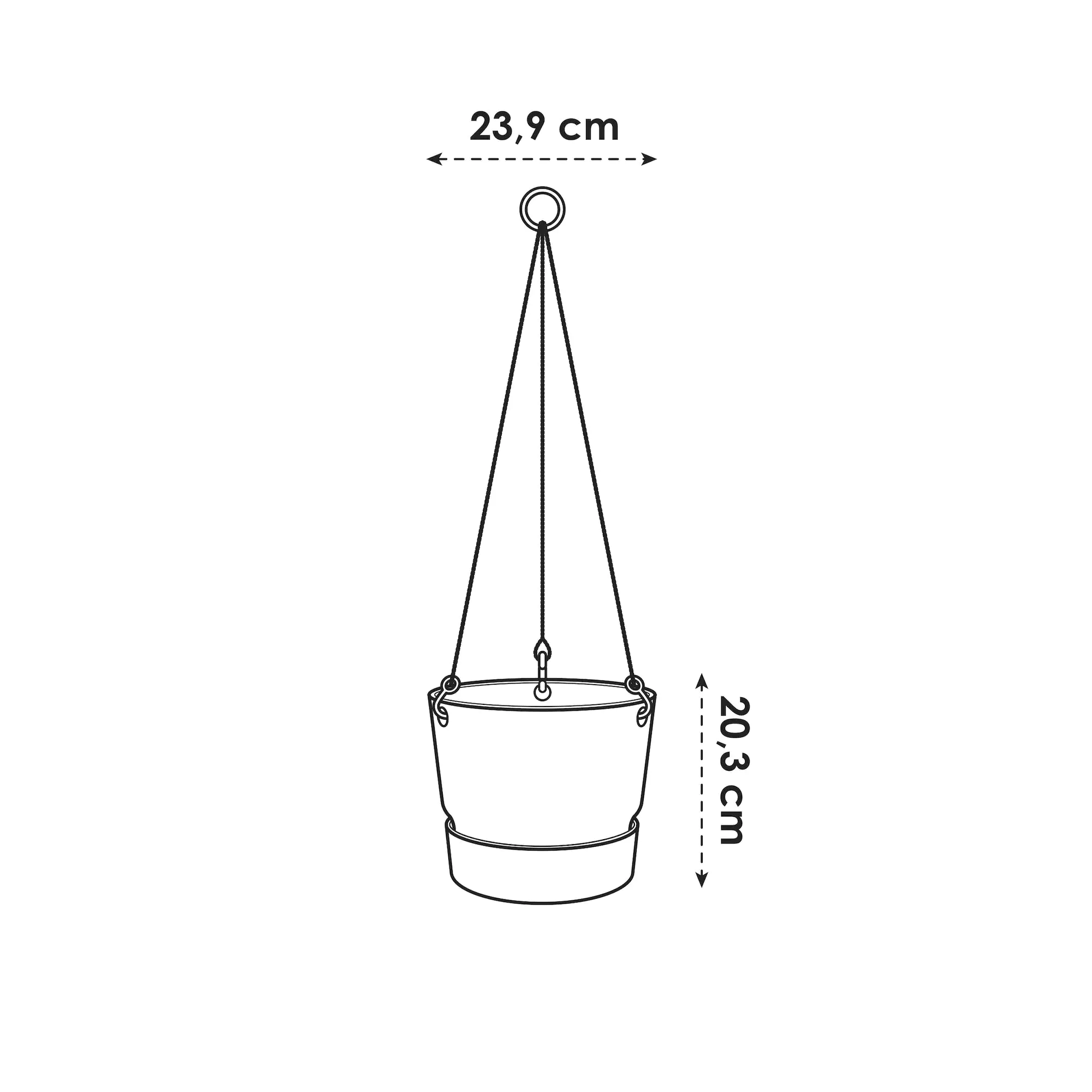 Elho Hängeampel Greenville beton Ø 24 cm