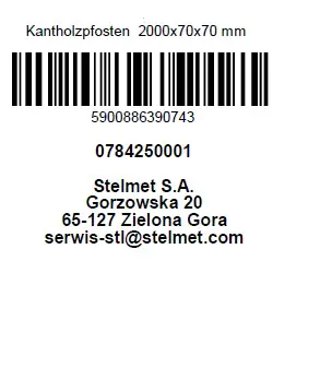 Kantholzpfosten 200 cm, 70 x 70 mm, kesseldruckimprägniert