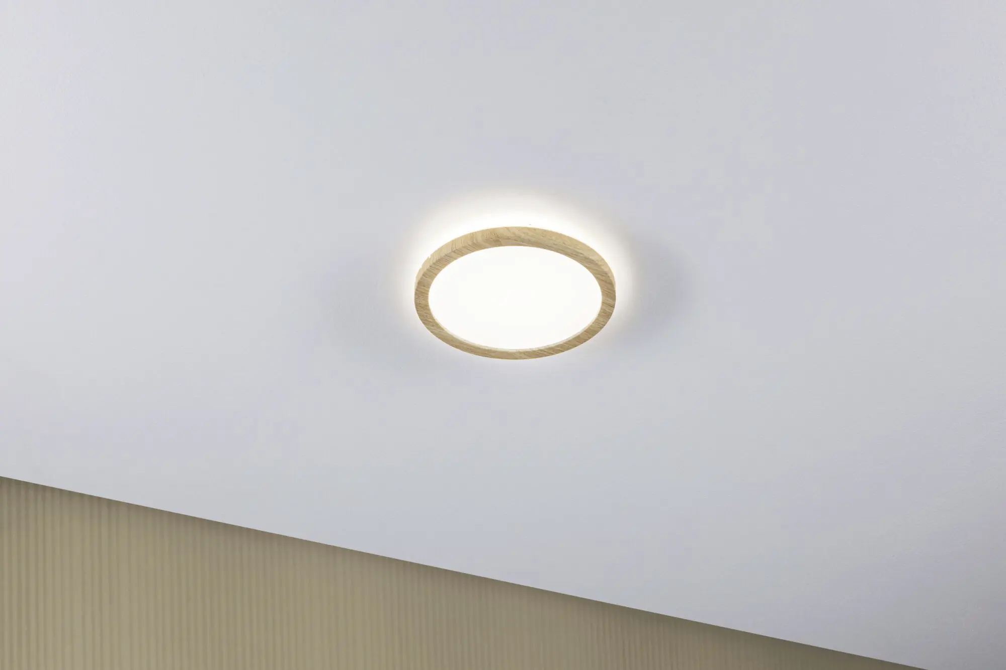 Paulmann LED Deckenleuchte Atria Shine Backlight Holzoptik Ø 19cm