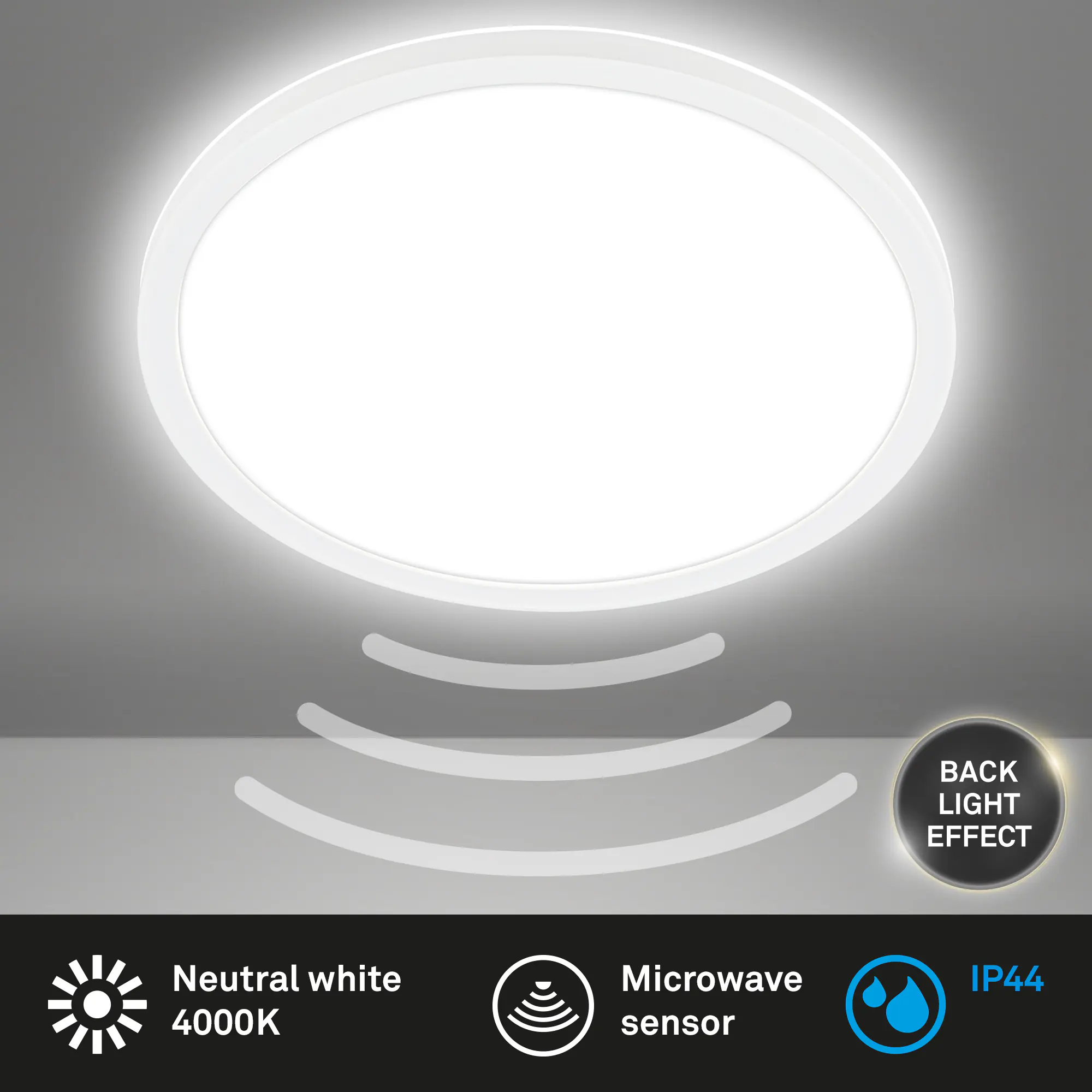 Briloner LED Deckenlampe Move 18W Ø 29cm weiß Bewegungssensor neutralweiß