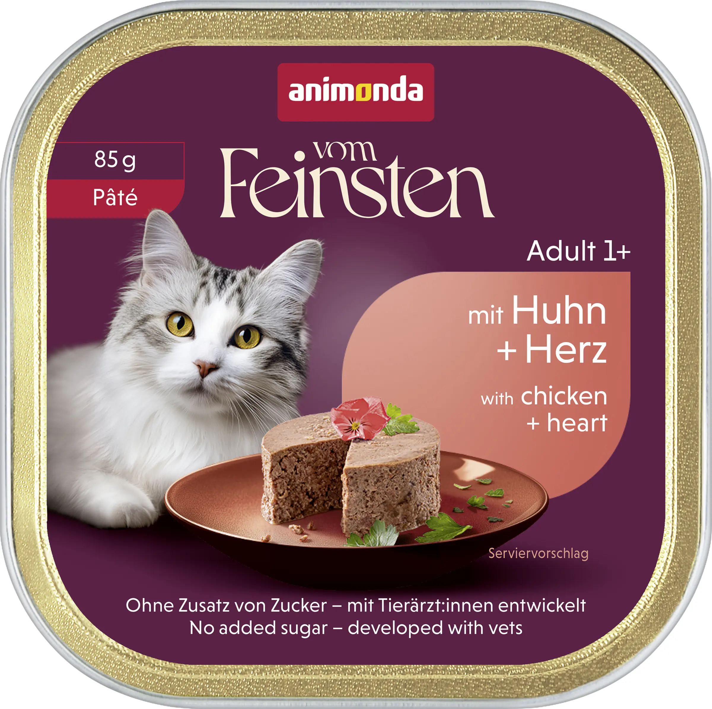 Animonda vom Feinsten Katzennassfutter Adult 85 g Pastete Huhn & Herz