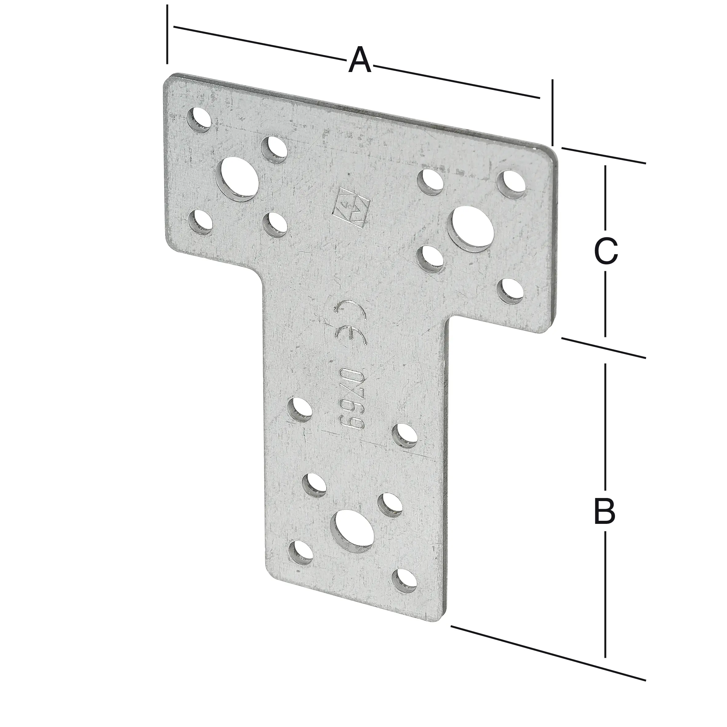 Vormann T-Flachverbinder sendzimir verzinkt 80 x 68 x 38 mm