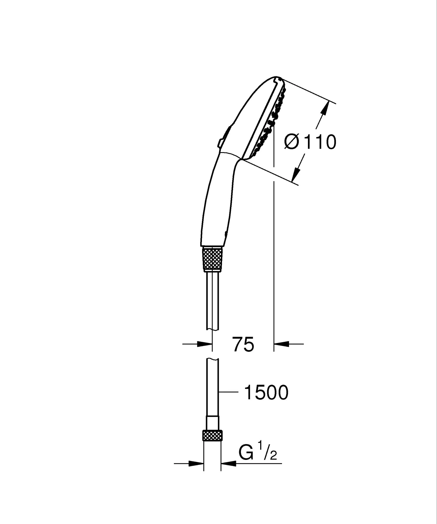 Grohe Vitalio Handbrause Start 110 2 Strahlarten chrom