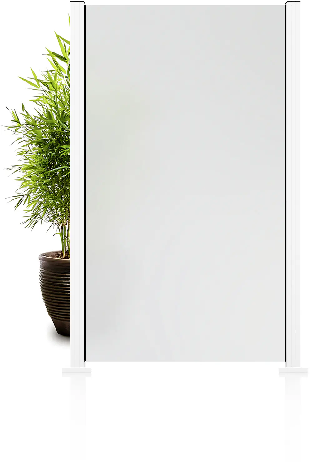 Ambiente Glaszaun Grundset Klarglas mit Siebdruck 187 x 107,2 cm  weiß