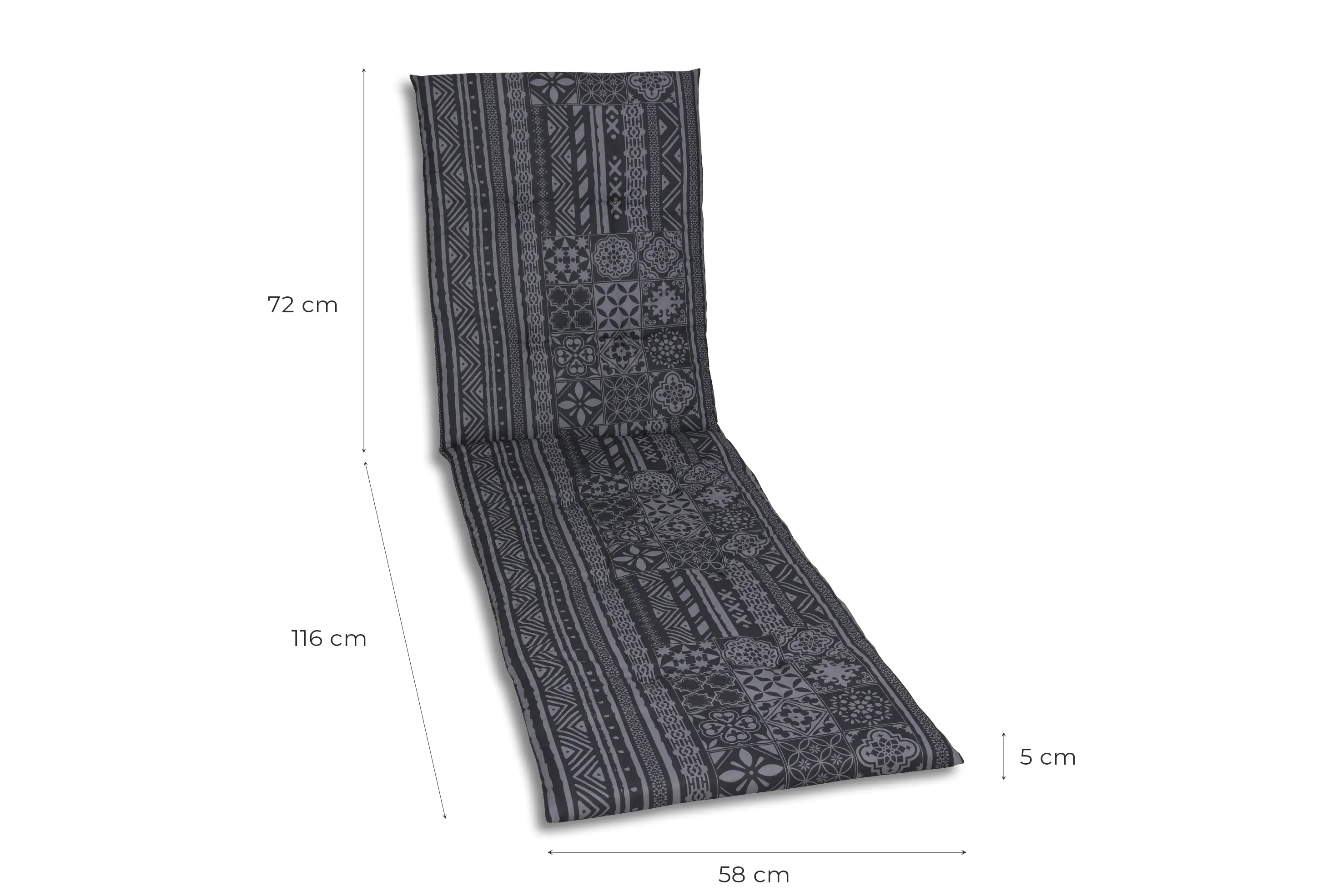 GO-DE Liegen-Auflage 188 cm x 58 cm x 5 cm, grau, anthrazit