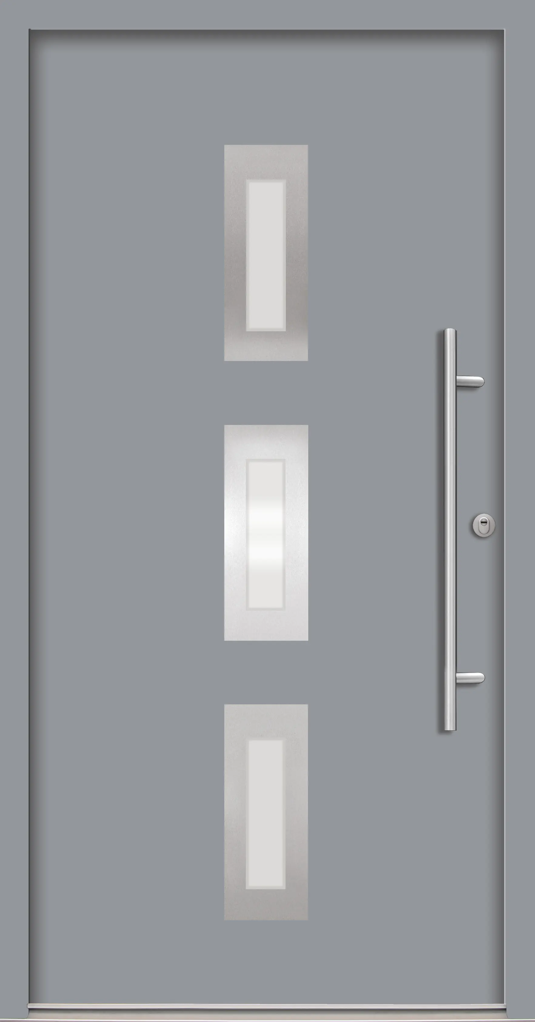 Splendoor Haustür Passivedoor Premium B02 RC2 Grau DIN Rechts 100 x 210 cm