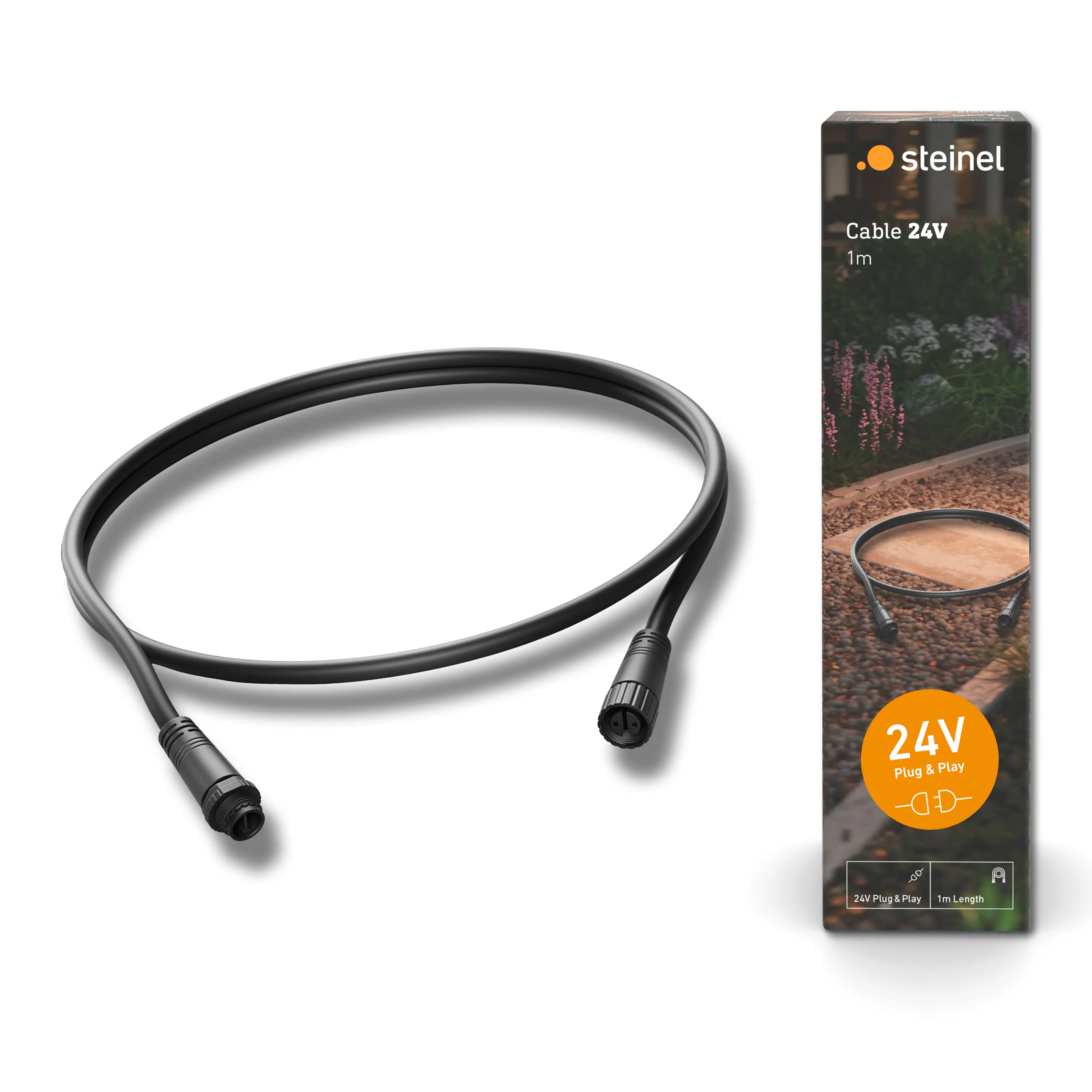 Steinel Verlängerungskabel für 24V Garten-Lichtsystem 1 m schwarz