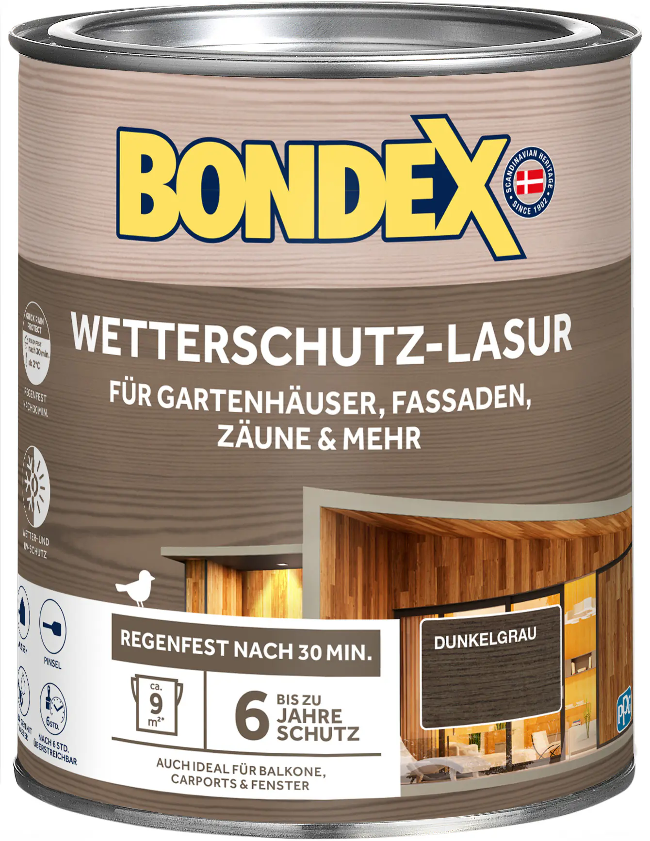 Bondex Wetterschutzlasur 0,75 L dunkelgrau 