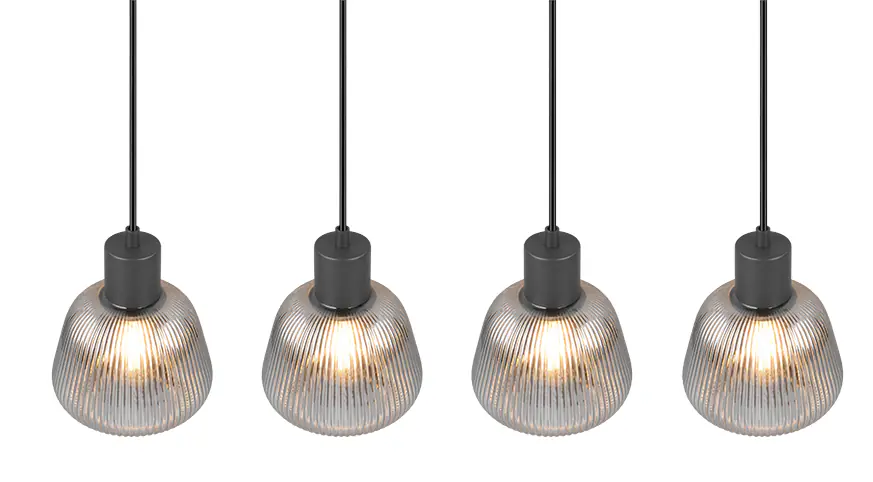 Trio Leuchten LED Deckenleuchte Tarifa 4xE27, Metall/Glas