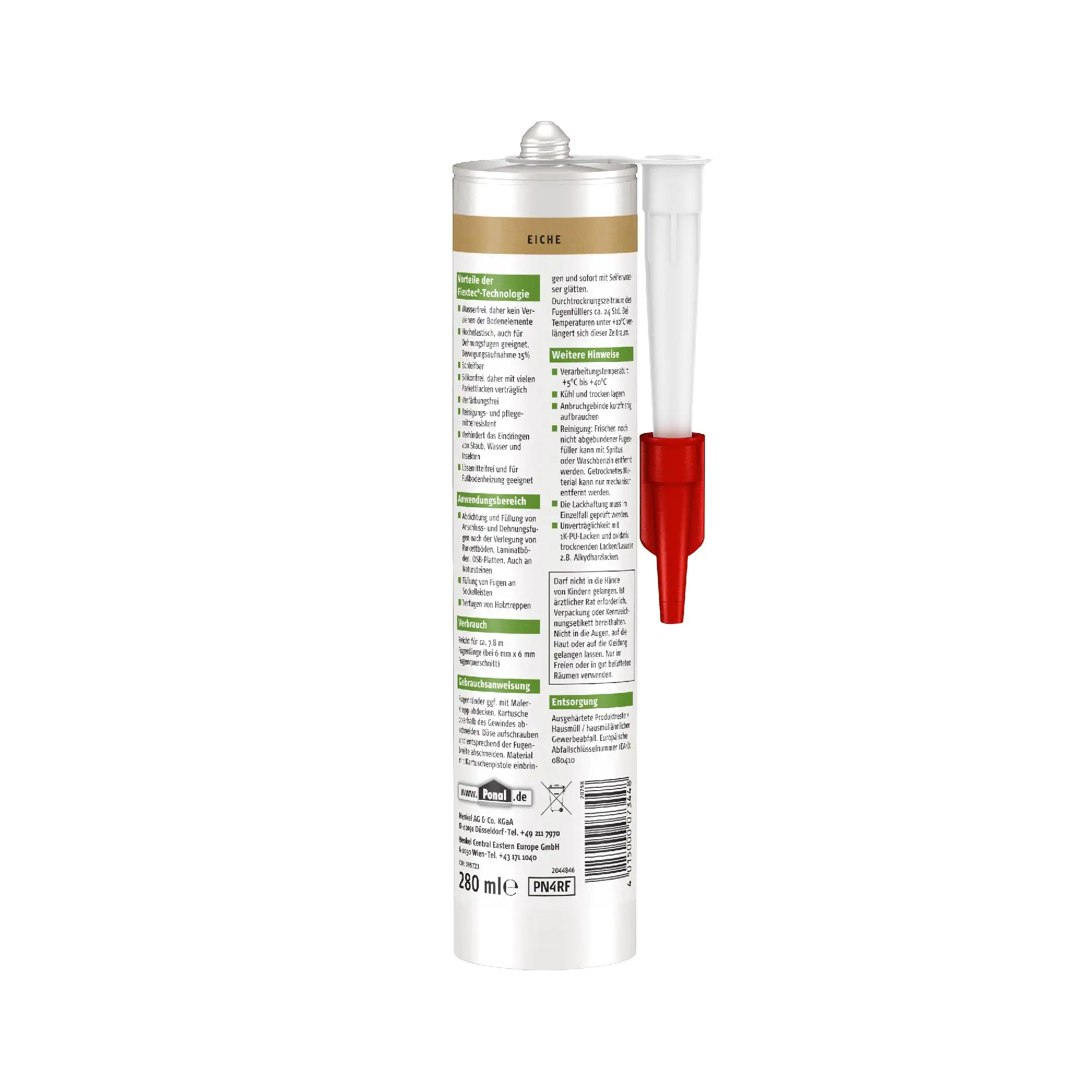 Ponal Fugenfüller Parkett & Laminat 280 ml Kartusche, Eiche