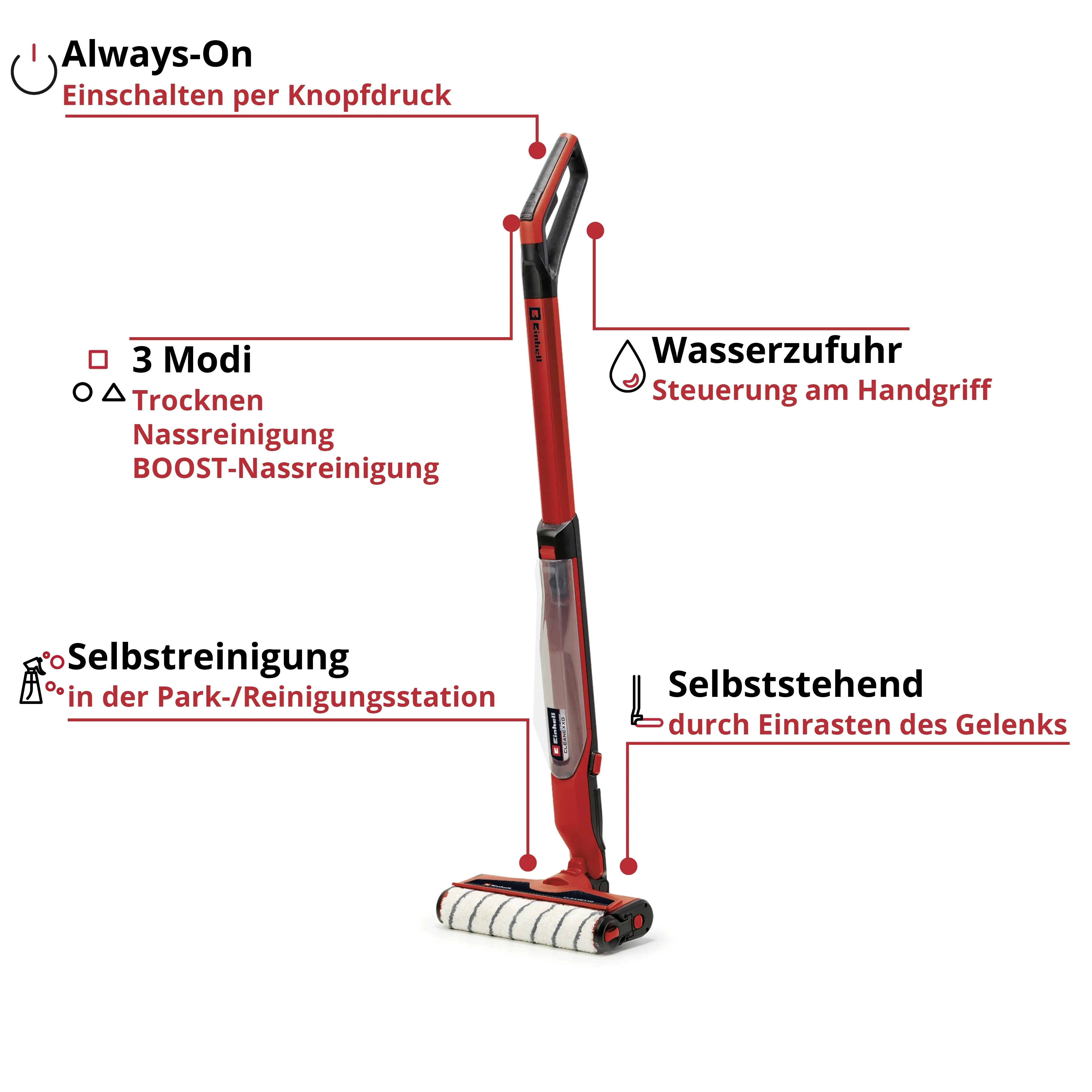 Einhell Expert Akku-Hartbodenreiniger CLEANEXXO Solo 18 V