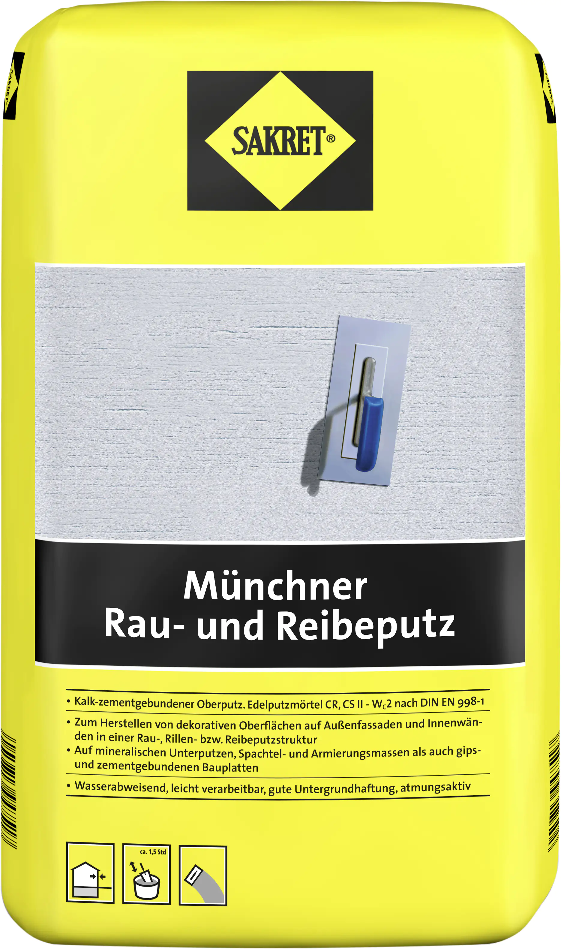 SAKRET Münchner Rau- und Reibeputz 25 kg Sack weiß 2,0 mm