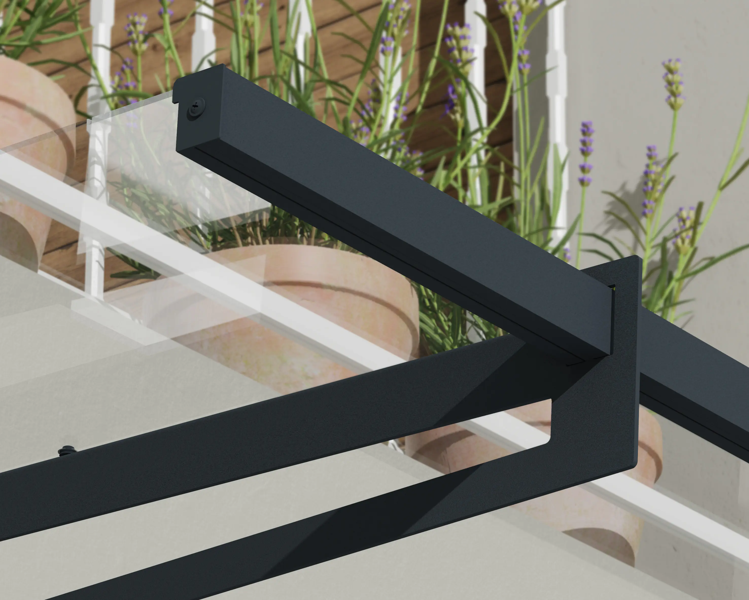 Canopia Vordach Bremen 2050  Grau Alu 205 x 94 cm
