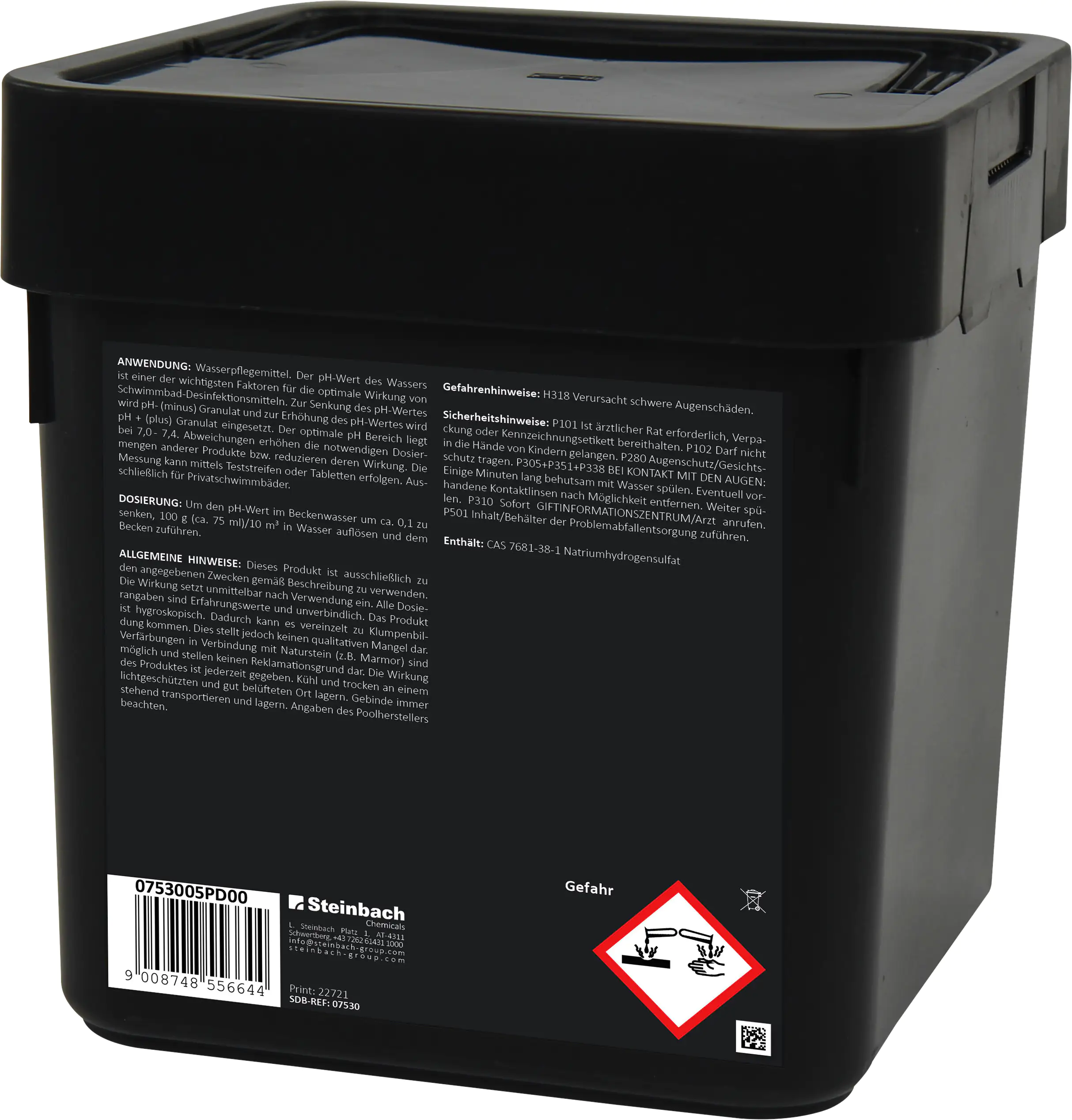Steinbach Pool Professional pH Minus Granulat 7,5 kg
