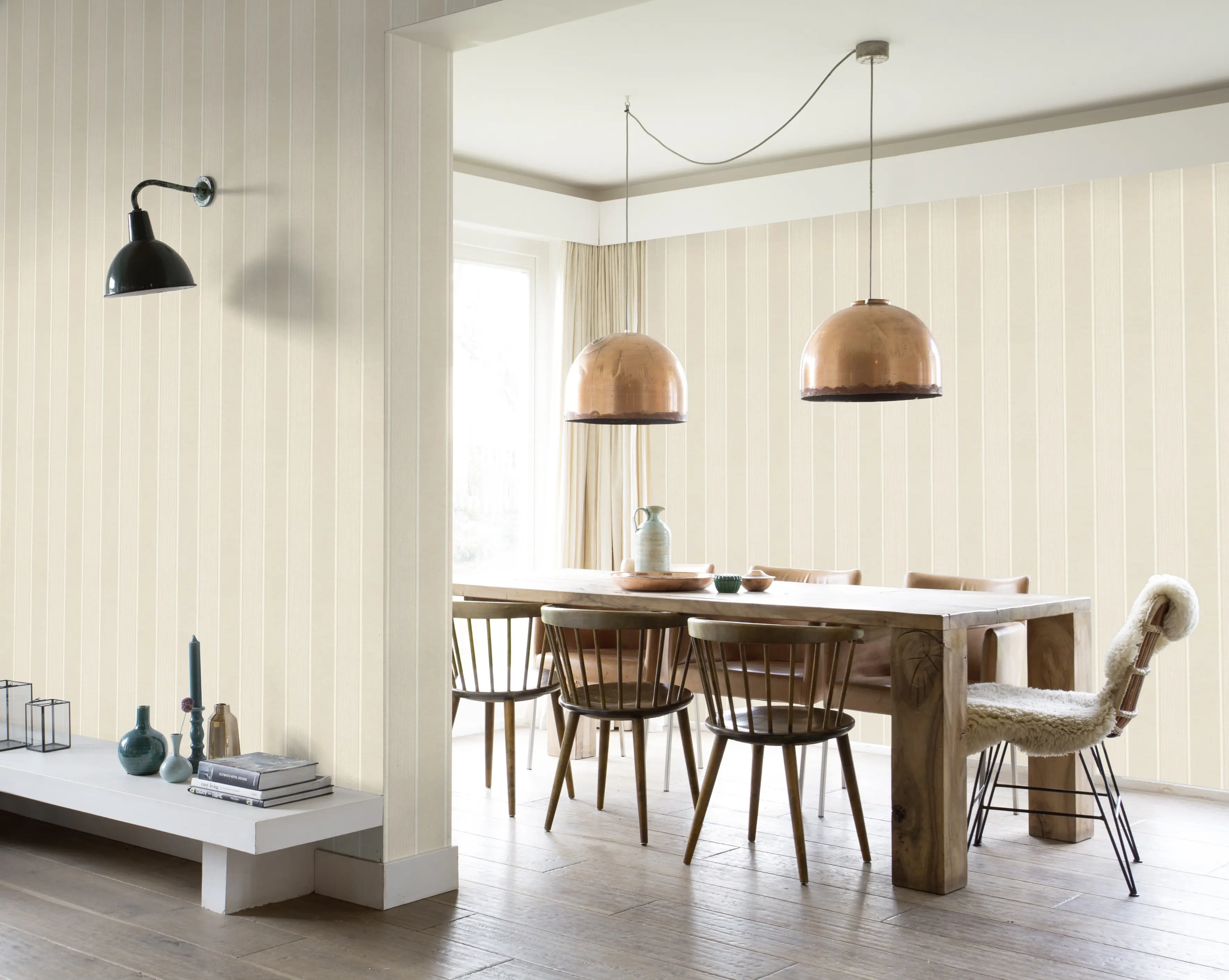 Rasch Vliestapete 463910 Selection Streifen beige-creme, 10,05 x 0,53 m