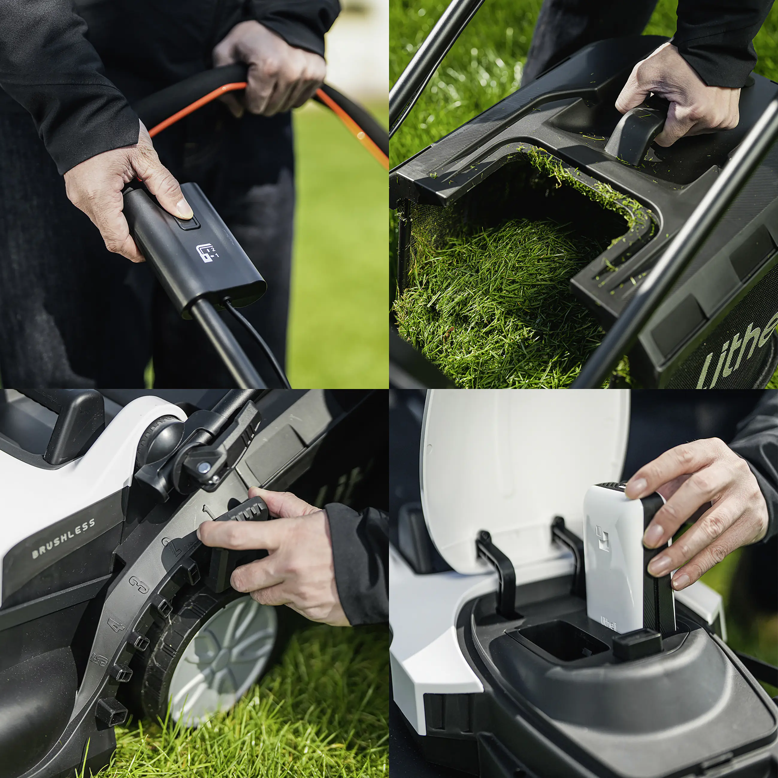 Litheli Akku-Rasenmäher U20 20V, 33cm Schnittbreite, inkl. Akku 4.0Ah und USB-C Ladekabel