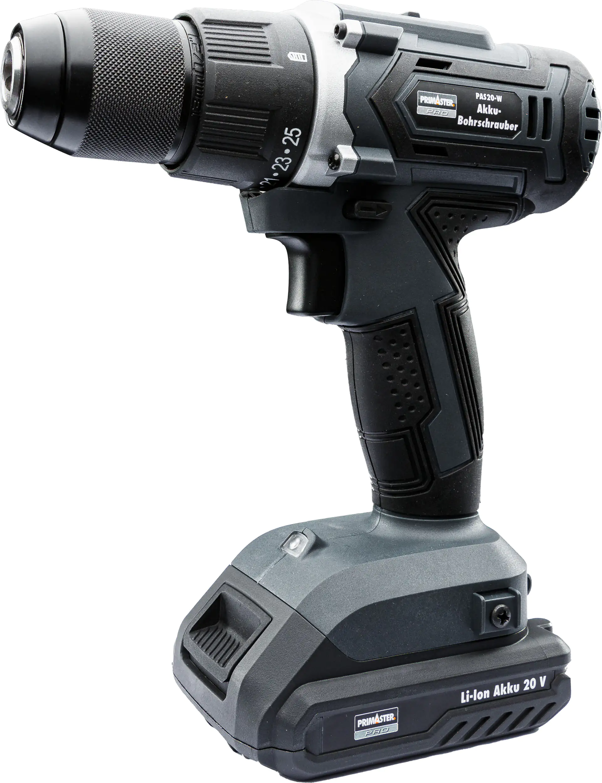 Primaster Pro Akku-Bohrschrauber PAS20-W 20 V mit 2 Akkus und Ladegerät