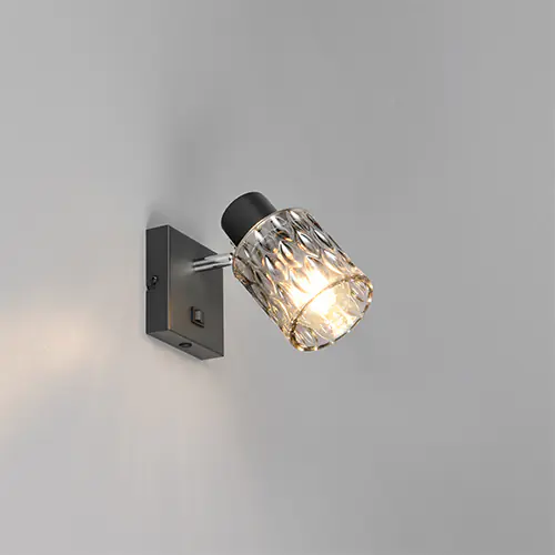 Reality Wandlampe Jack schwarz matt E27
