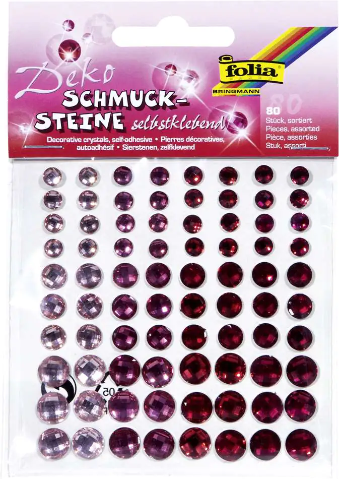 Schmucksteine sparkeling rot, 80 Stück selbstklebend