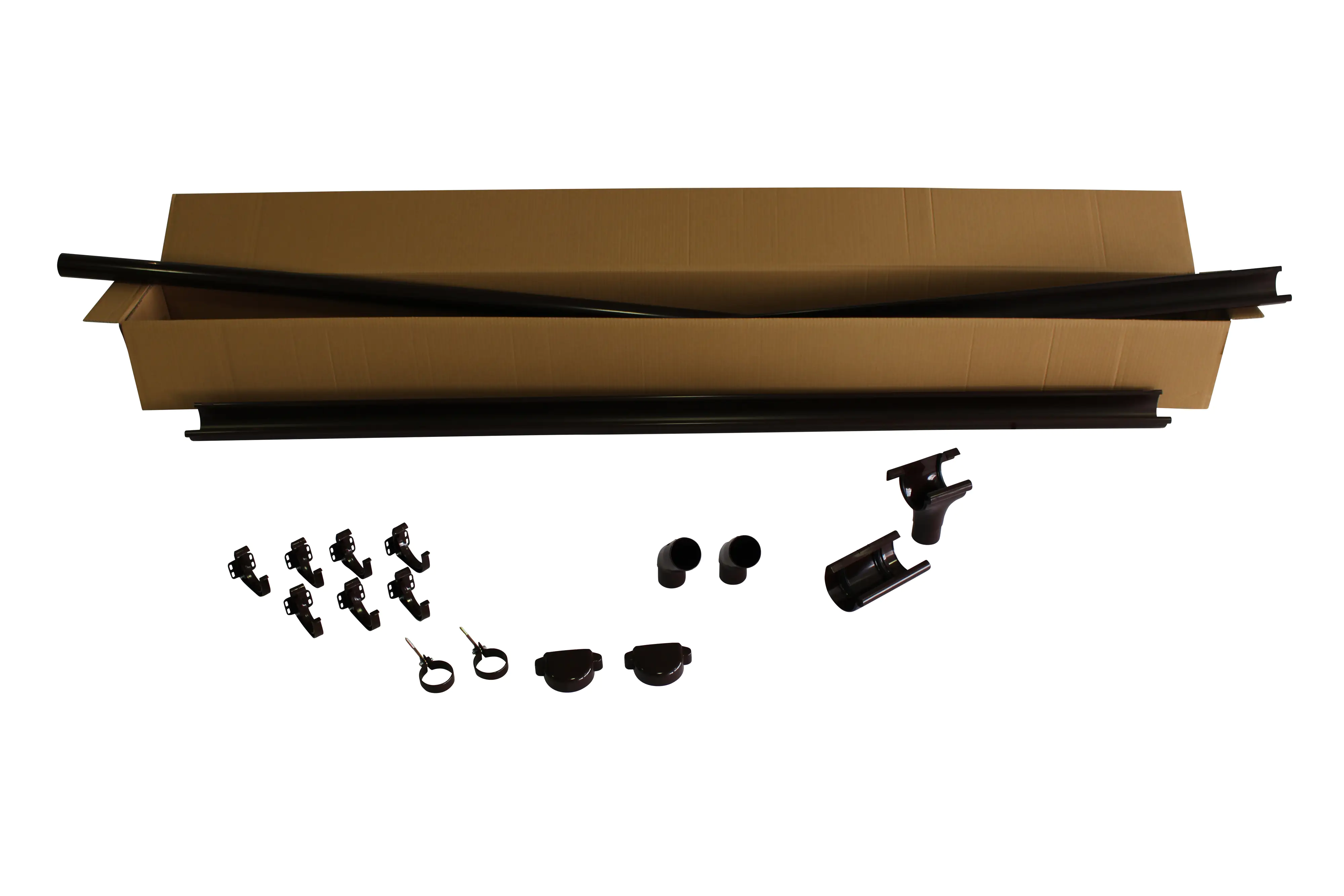 Marley Dachrinnen-Komplettset RG 75 für Block- und Gartenhäuser mit Pultdach bis 4 m braun