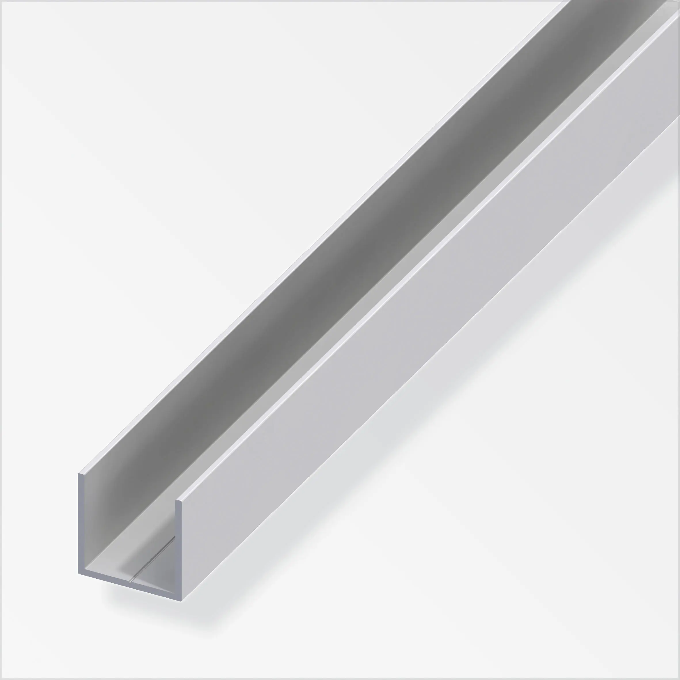 alfer Quadrat-U 2.5 m, 23.5 x 1.5 mm Aluminium eloxiert silber