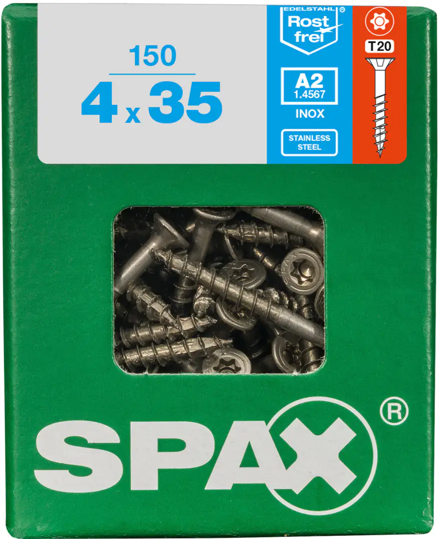 Spax Universalschrauben 4.0 x 35 mm TX 20 Senkkopf - 150 Stück Edelstahl