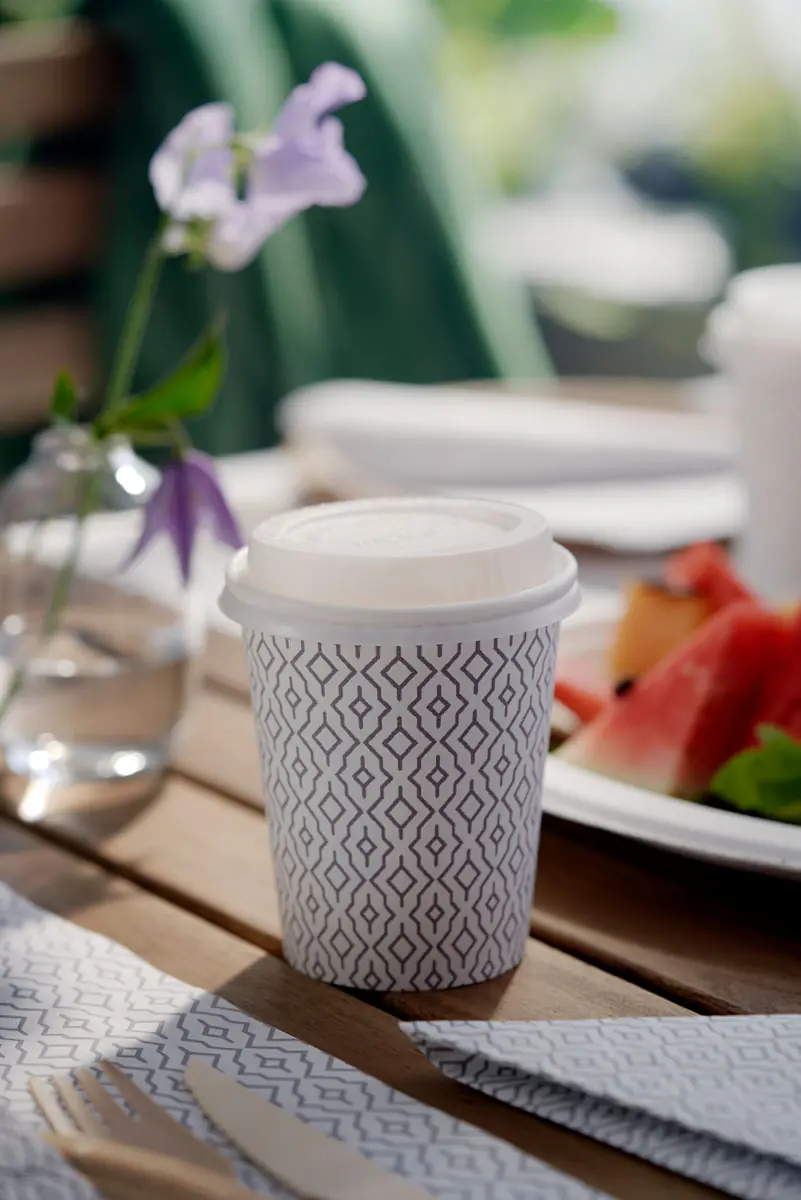 Duni Cafébecher mit Deckel 240 ml 8 Stück