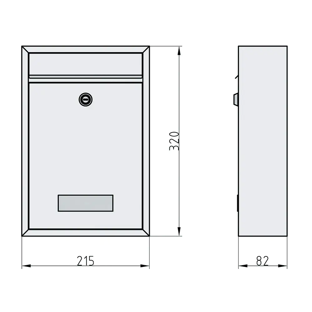 Basi Briefkasten BK 100M schwarz 32 x 21.5 x 8.2 cm