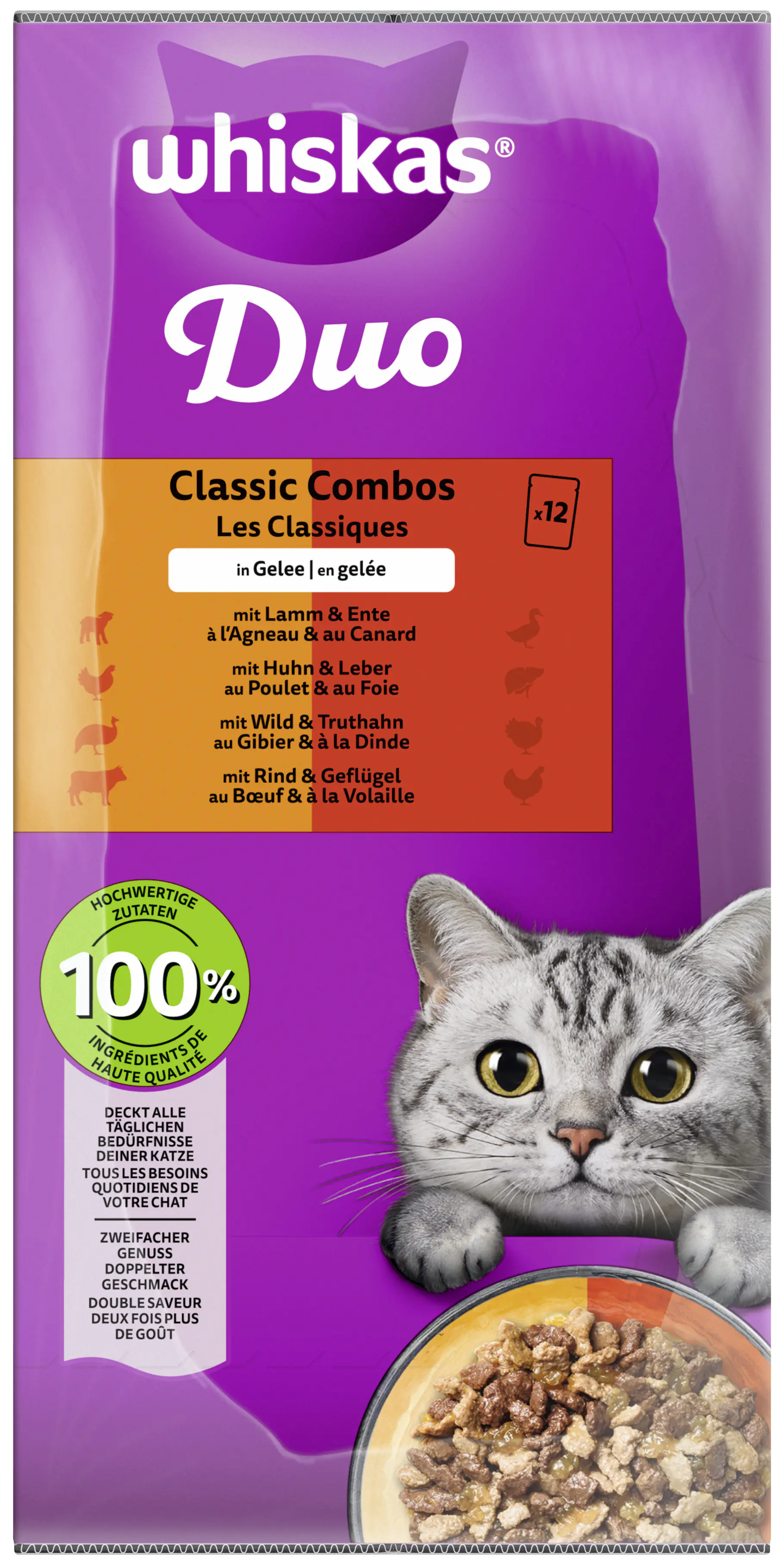 Whiskas Multipack Duo Classic Combos in Gelee Katzenfutter 12 x 85 g