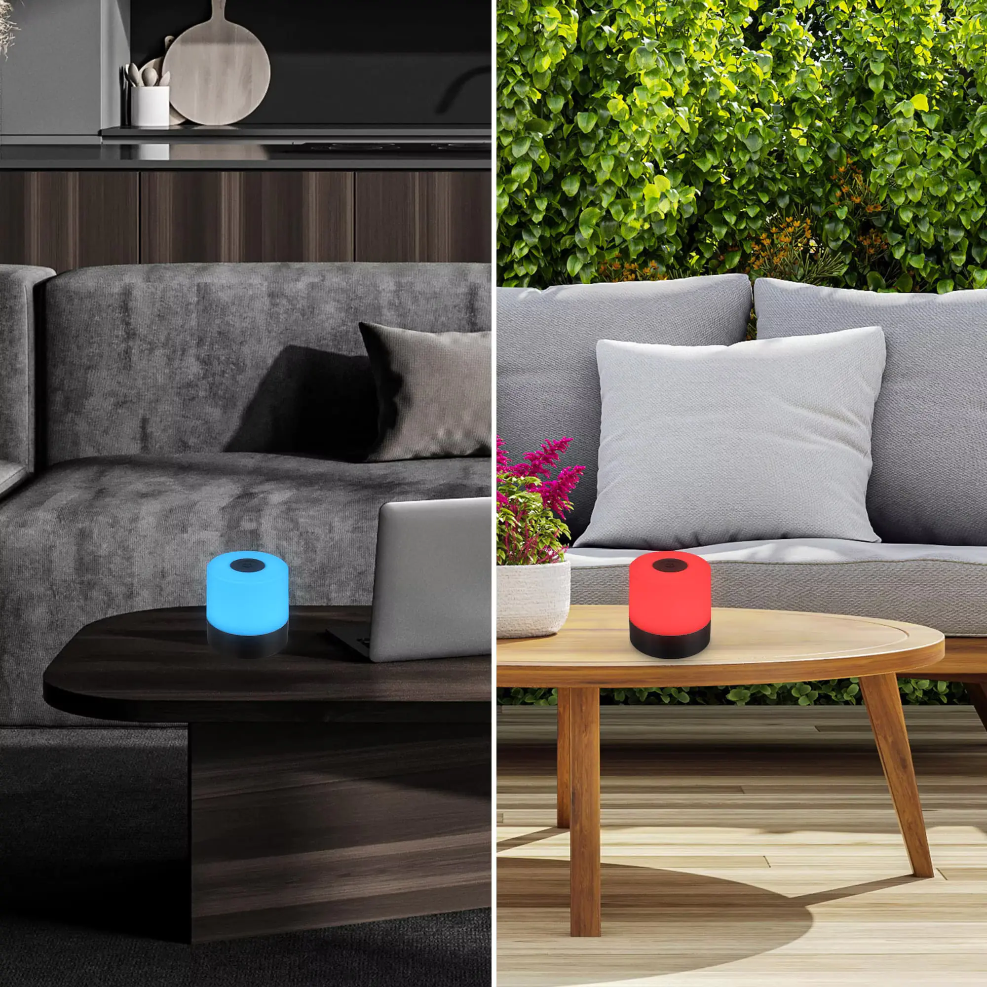 Di-KA Akku Tischleuchte SMAL 1,5W, RGB-Touchsteuerung, schwarz
