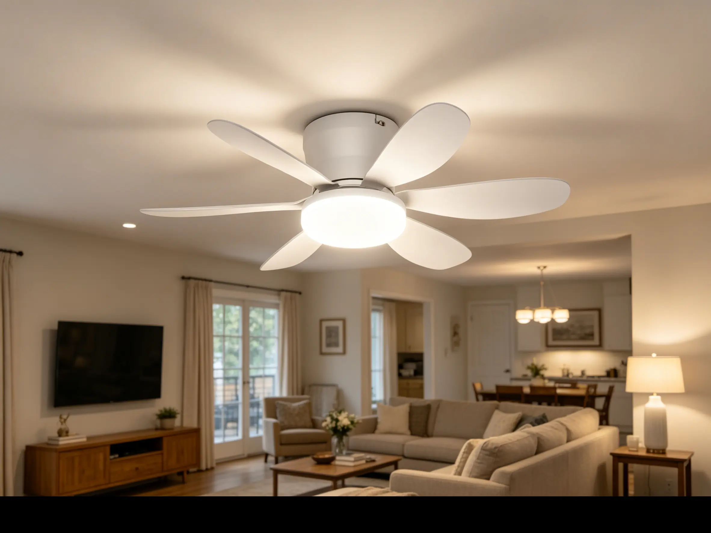 LED-Deckenventilator Chic weiß dimmbar Ø 51 cm