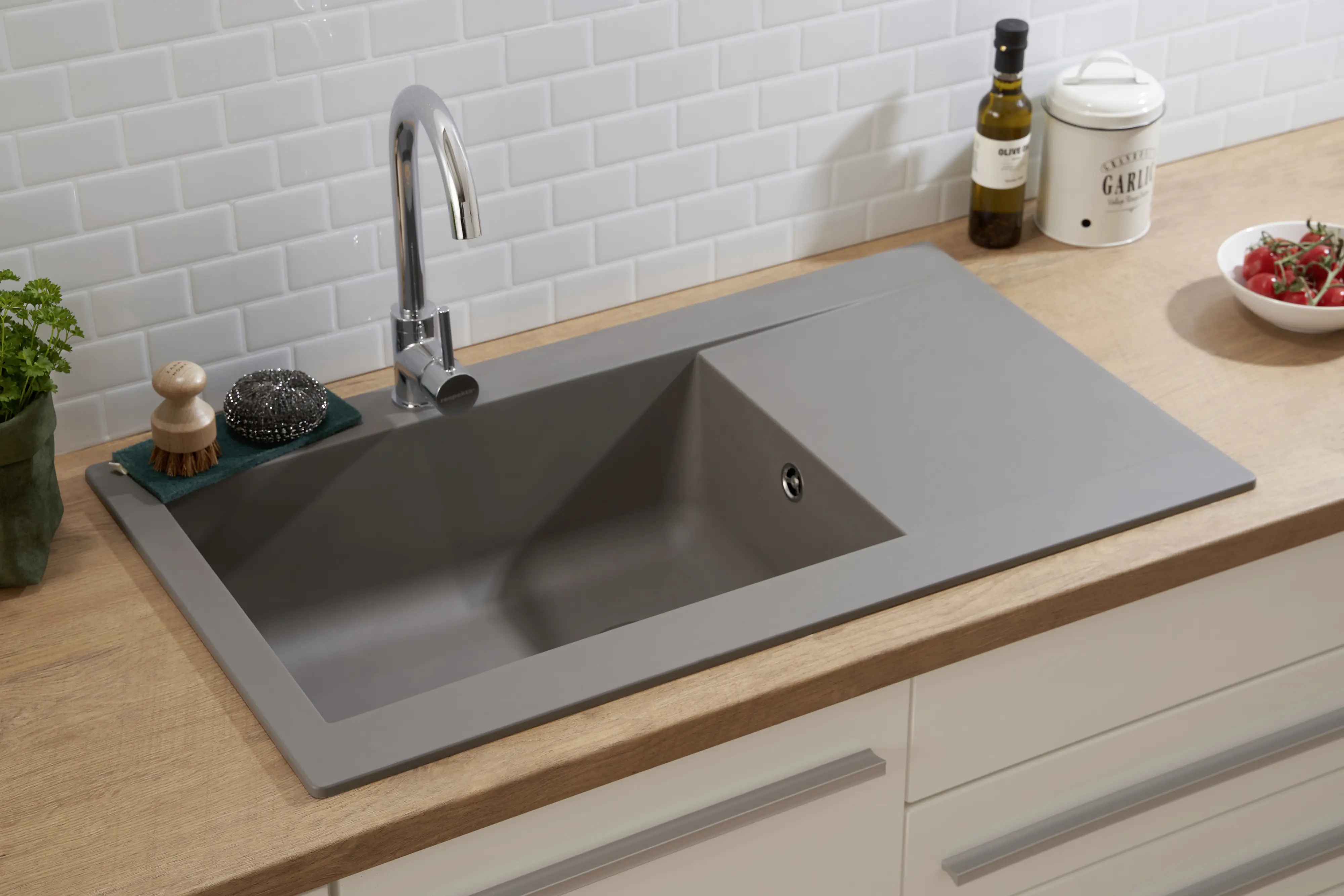 respekta Mineralite Einbauspüle 1 Becken Denver 86 x 50 cm 86 x 50 cm