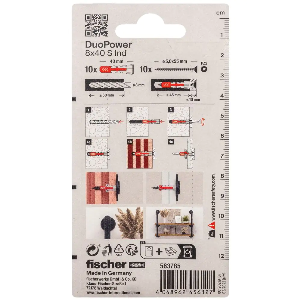 fischer Dübel DuoPower 8 x 40 mm - 10 Stück